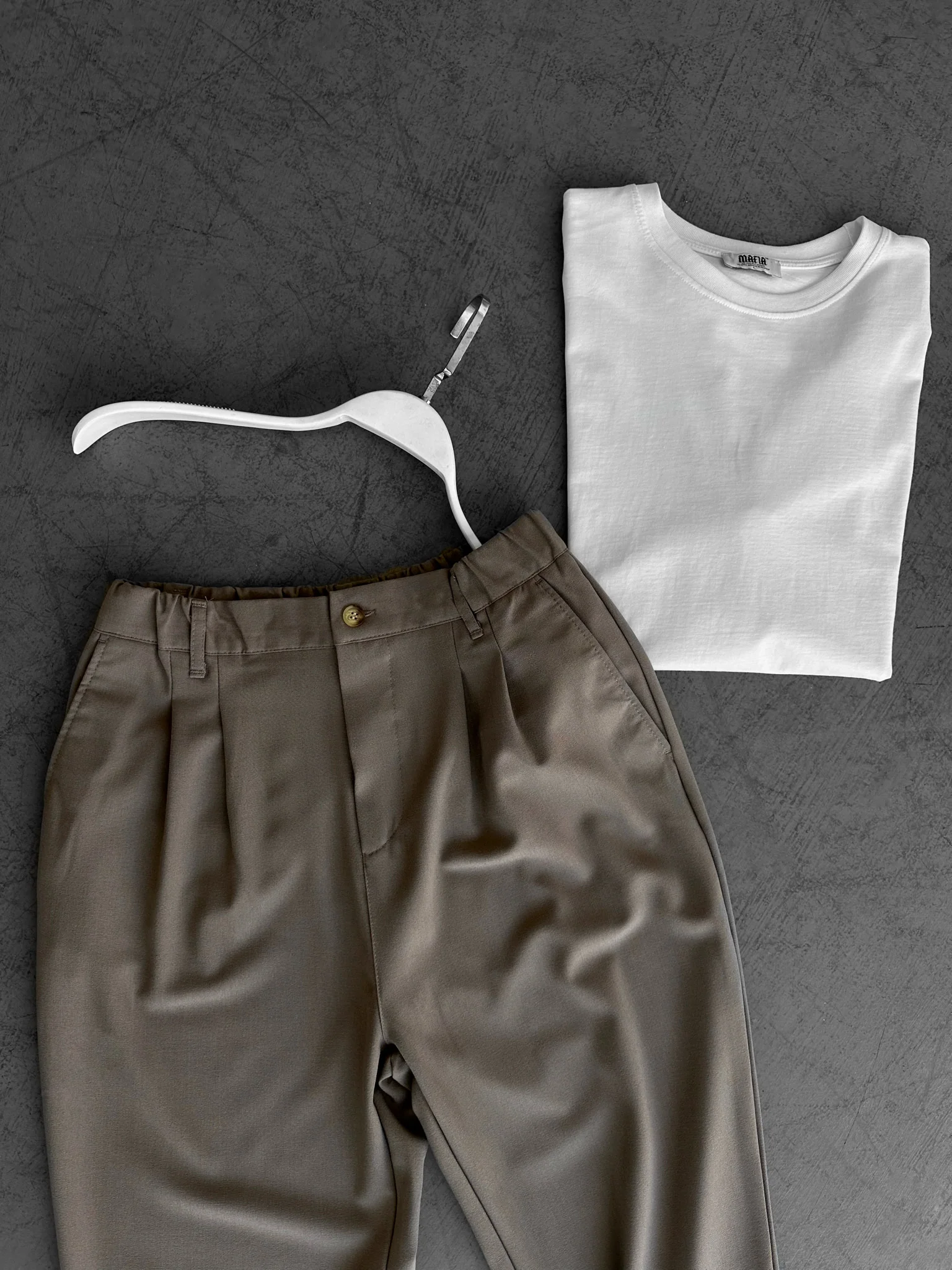 Baggy Chino Trousers - Camel - Image 2