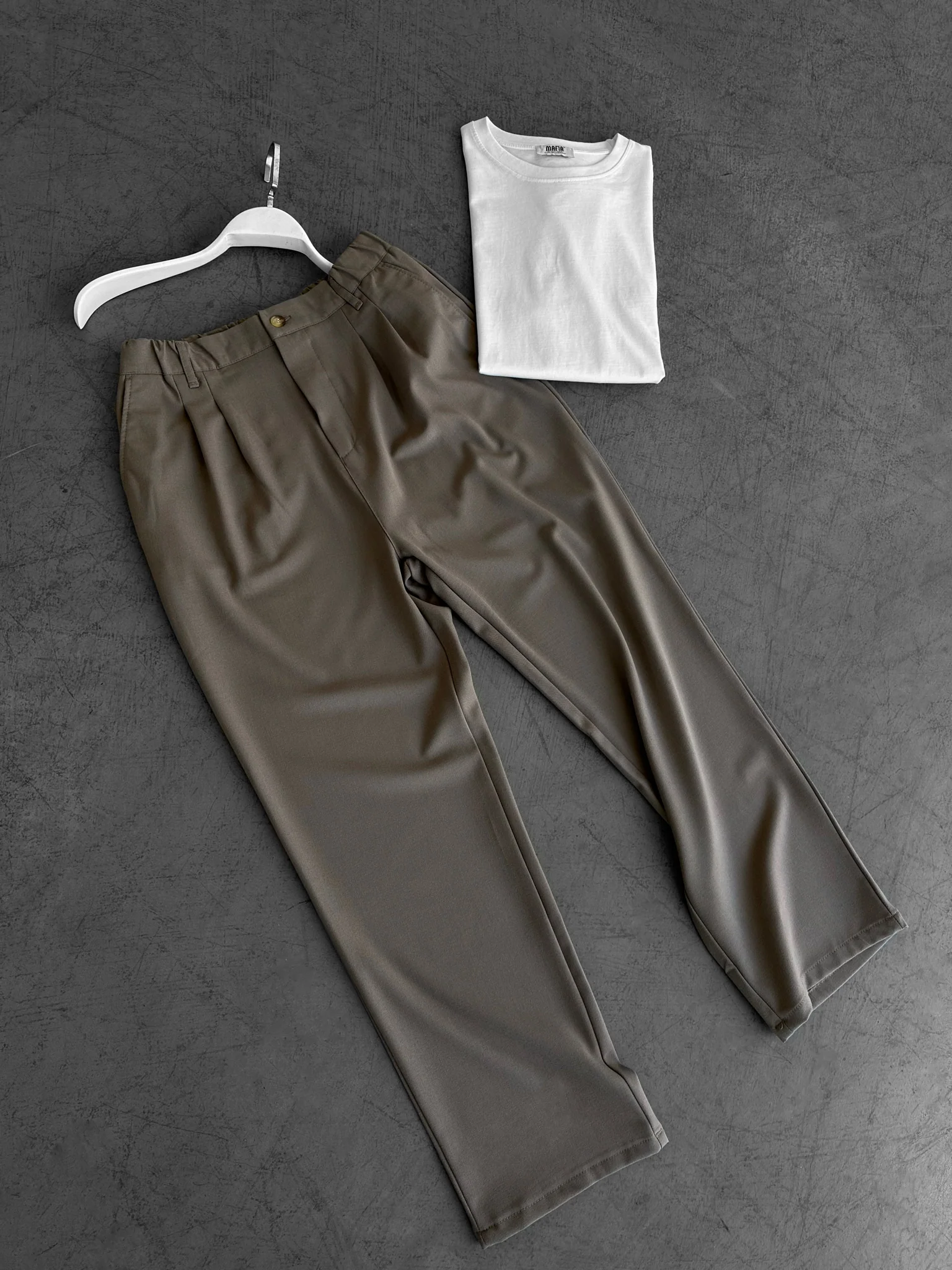 Baggy Chino Trousers - Camel - Image 3