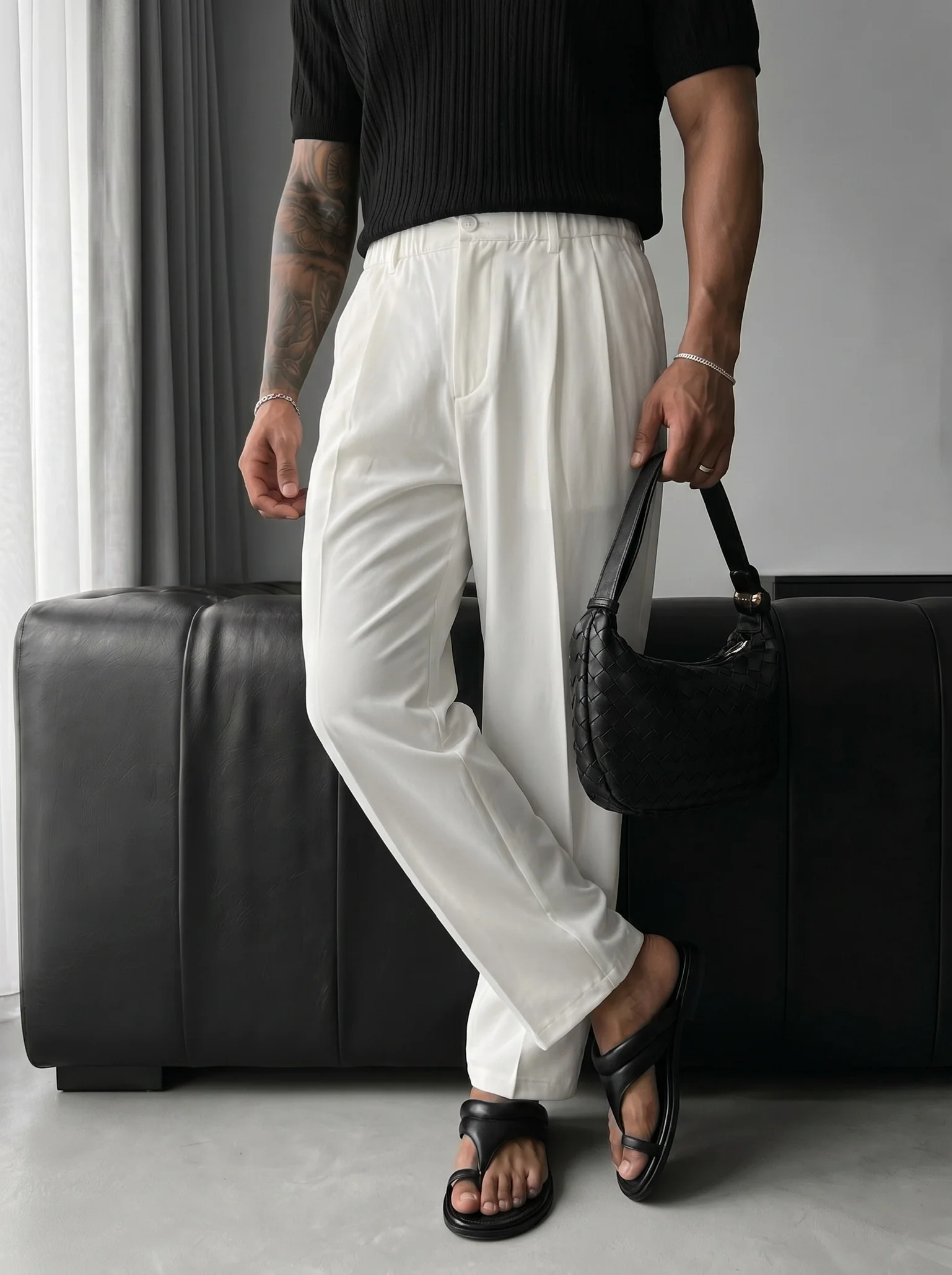 Baggy Chino Trousers - Ecru