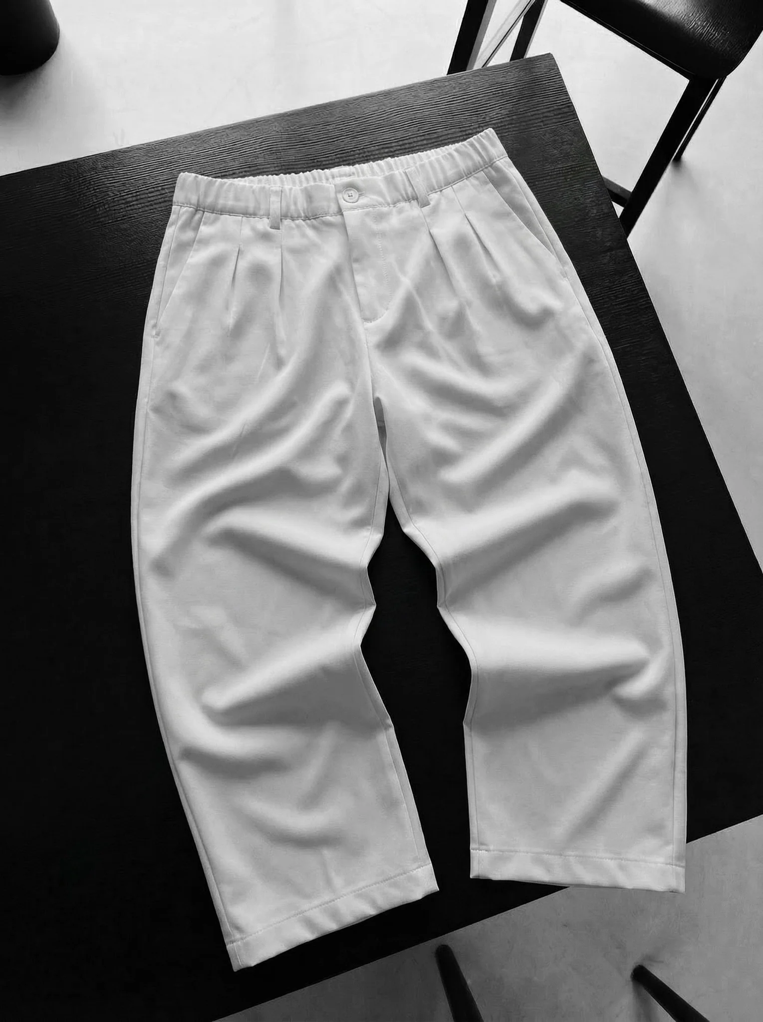 Baggy Chino Trousers - Ecru - Image 5