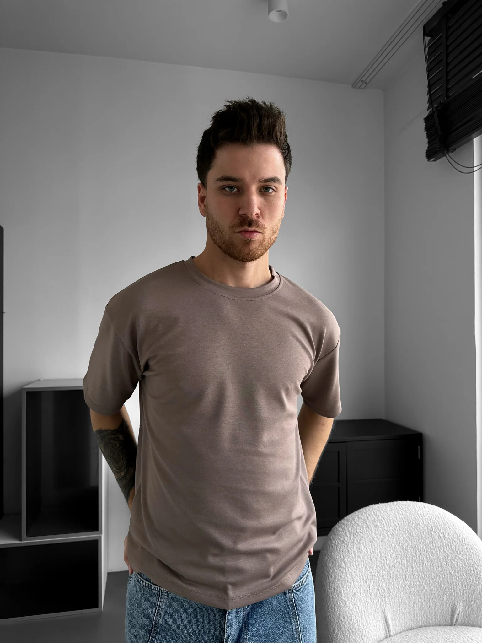 Loose Fit Basic T-shirt - Camel