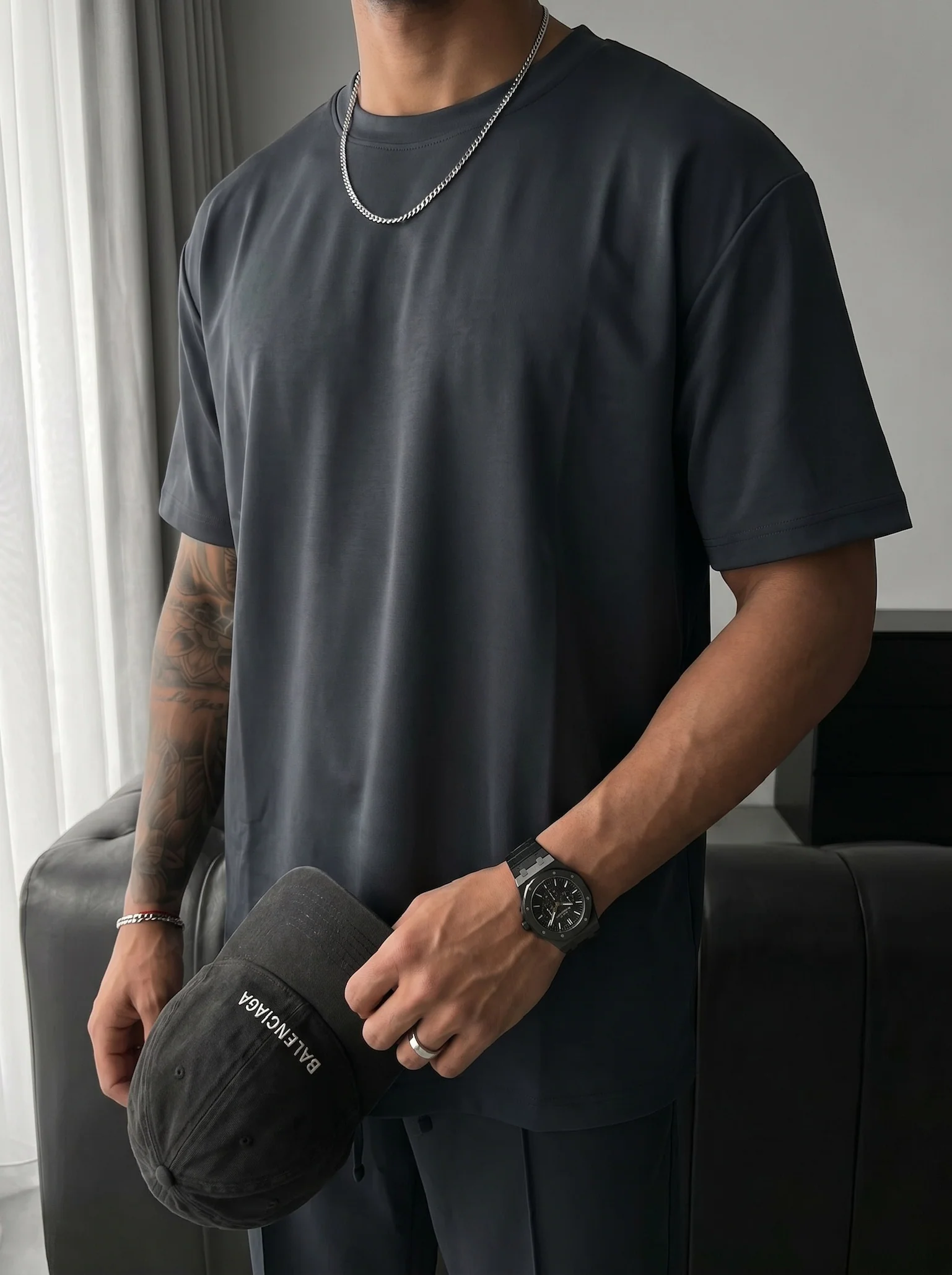 Loose Fit Basic T-shirt - Stormy Weather - Image 2