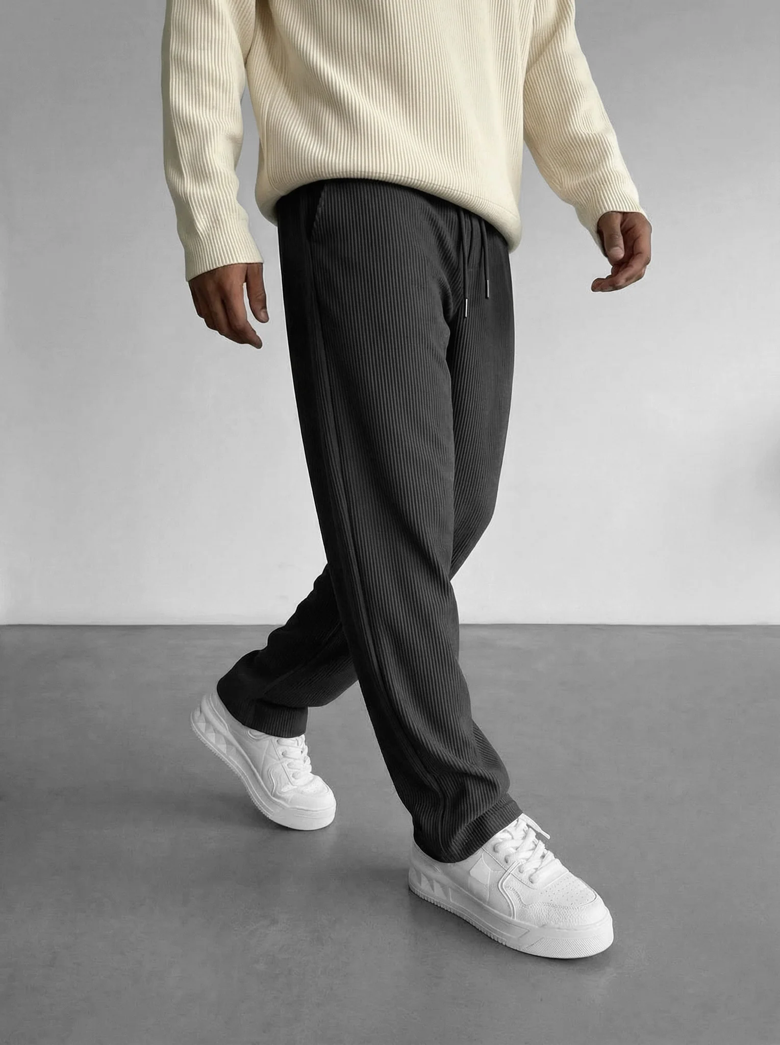 Loose Fit Cord Pant - Anthracite
