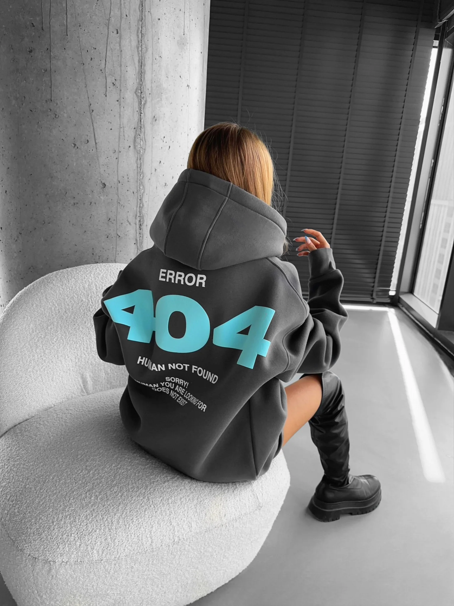 Oversize 404 Hoodie - Anthracite - Image 3