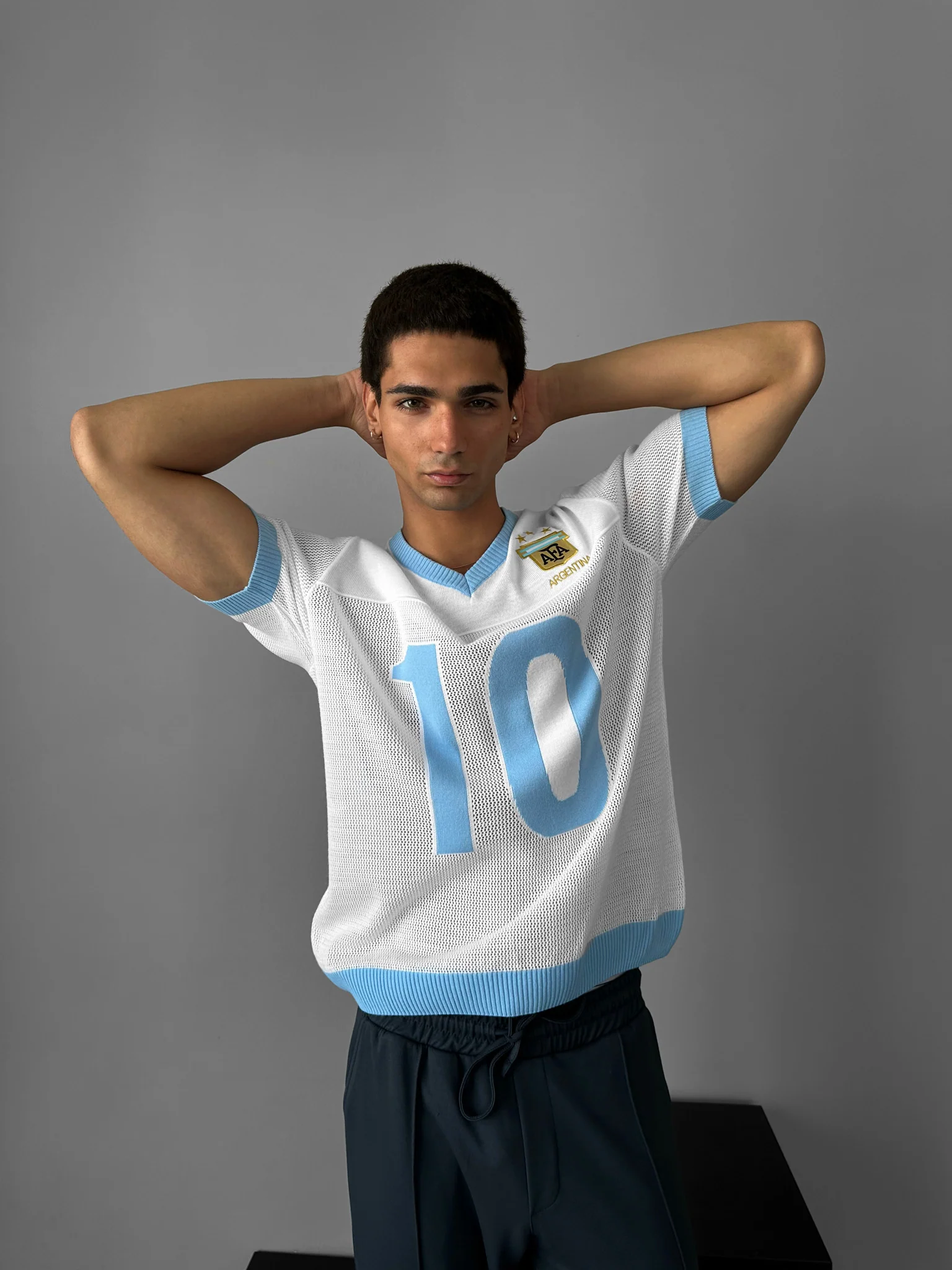 Oversize Argentina Knit T-shirt - White - Image 2