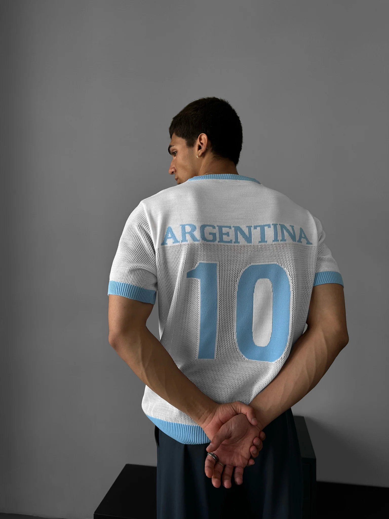 Oversize Argentina Knit T-shirt - White - Image 4