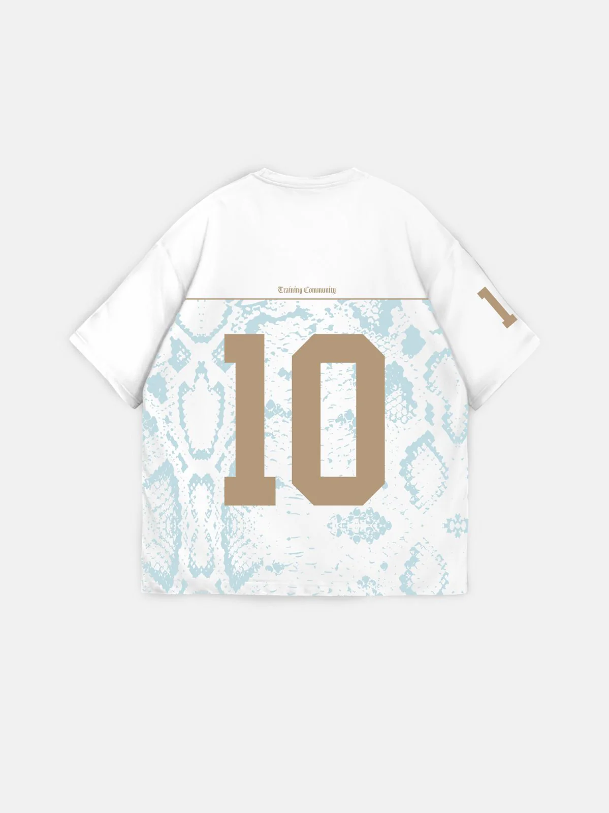 Oversize Brooklyn T-shirt - Ecru and Turquoise - Image 4
