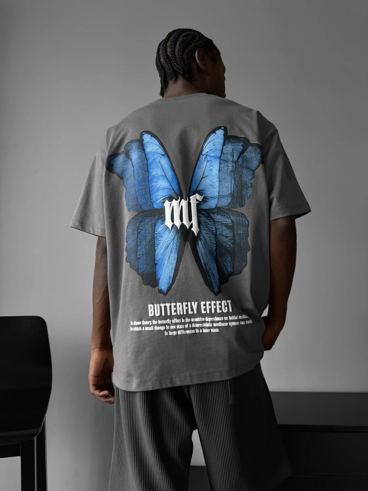 Oversize 'Butterfly Effect' T-Shirt - Anthracite - Image 2