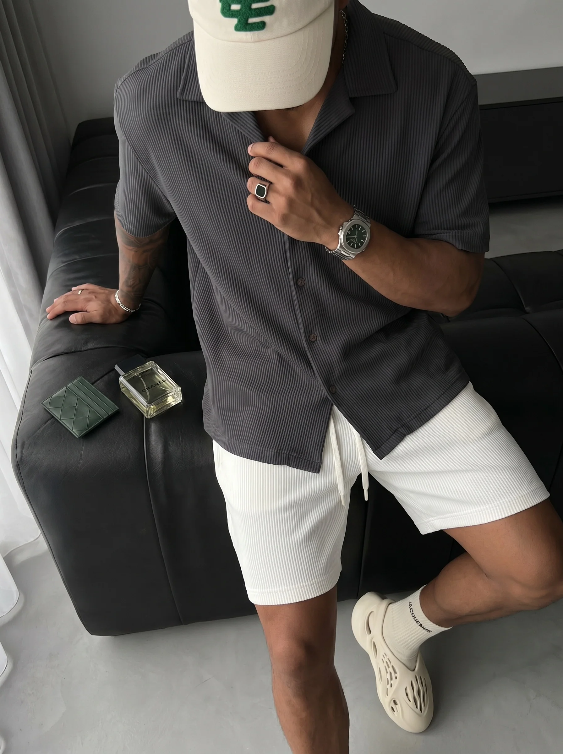 Oversize Cord Shirt - Anthracite - Image 3