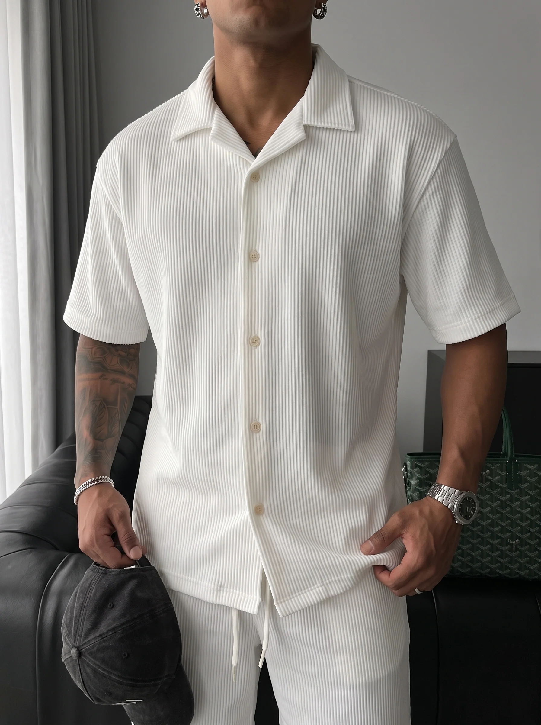 Oversize Cord Shirt - White