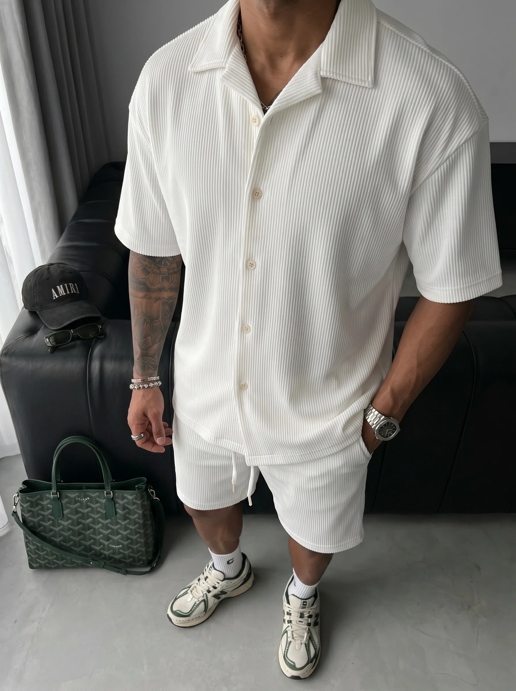 Oversize Cord Shirt - White - Image 2