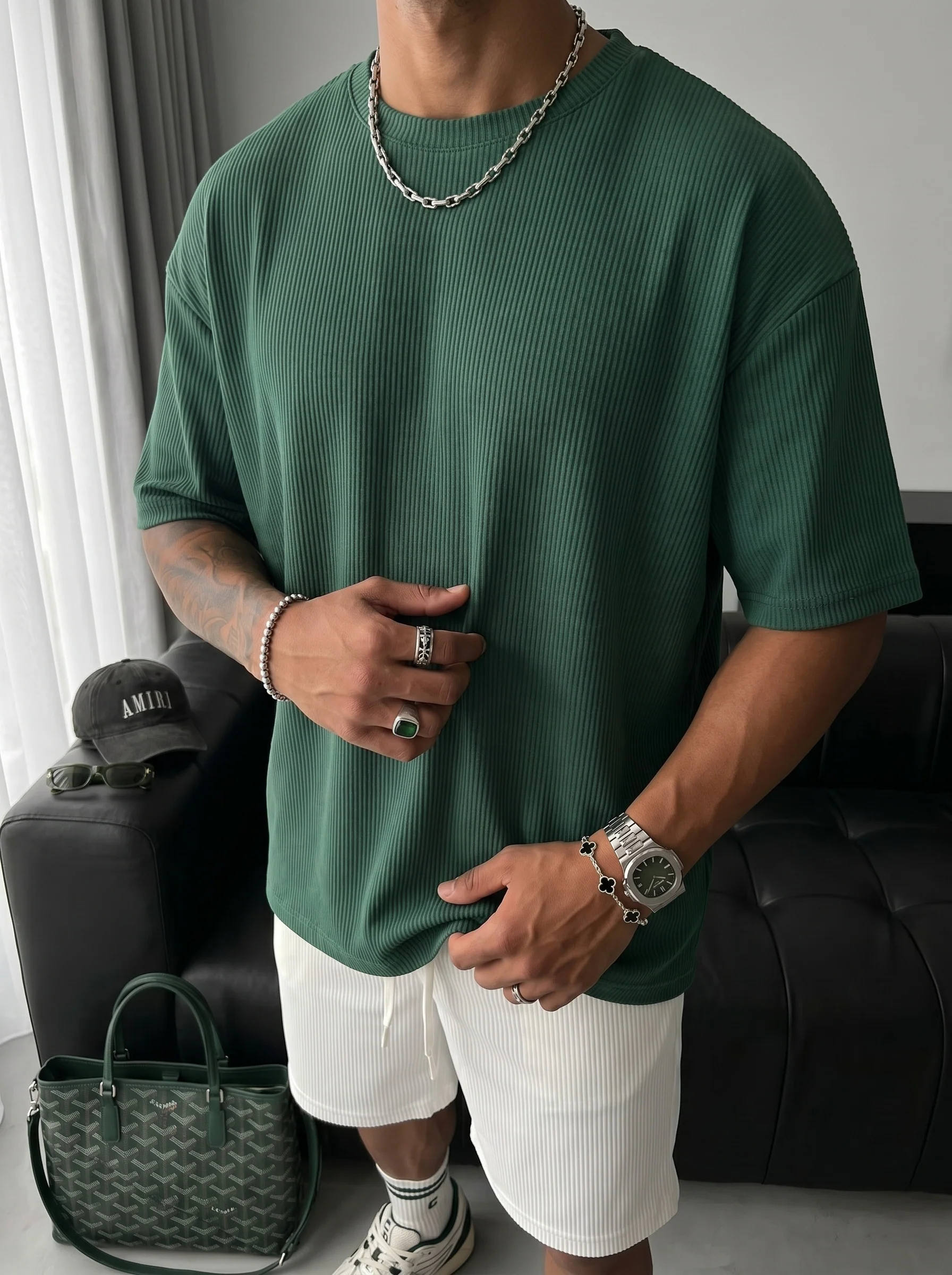 Oversize Cord Tee - Green