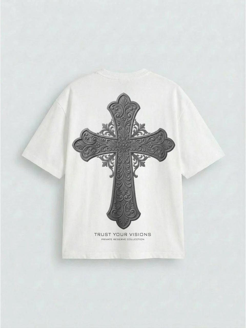 Oversize Cross T-shirt - Ecru - Image 3