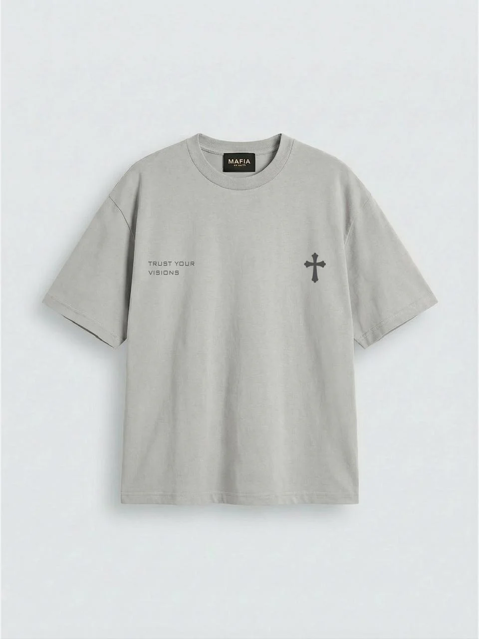 Oversize Cross T-shirt - Grey - Image 2