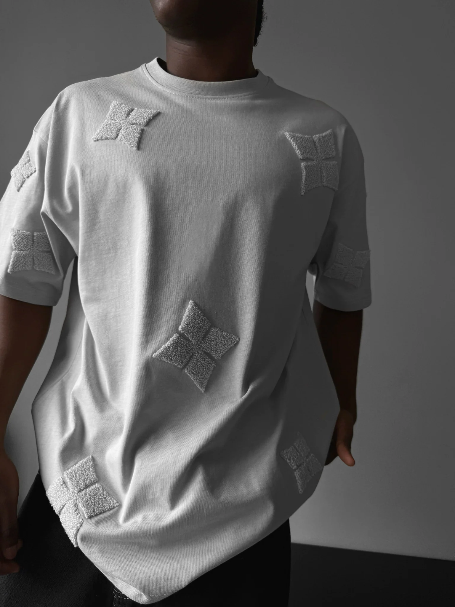 Oversize Detailed T-Shirt - Grey - Image 3