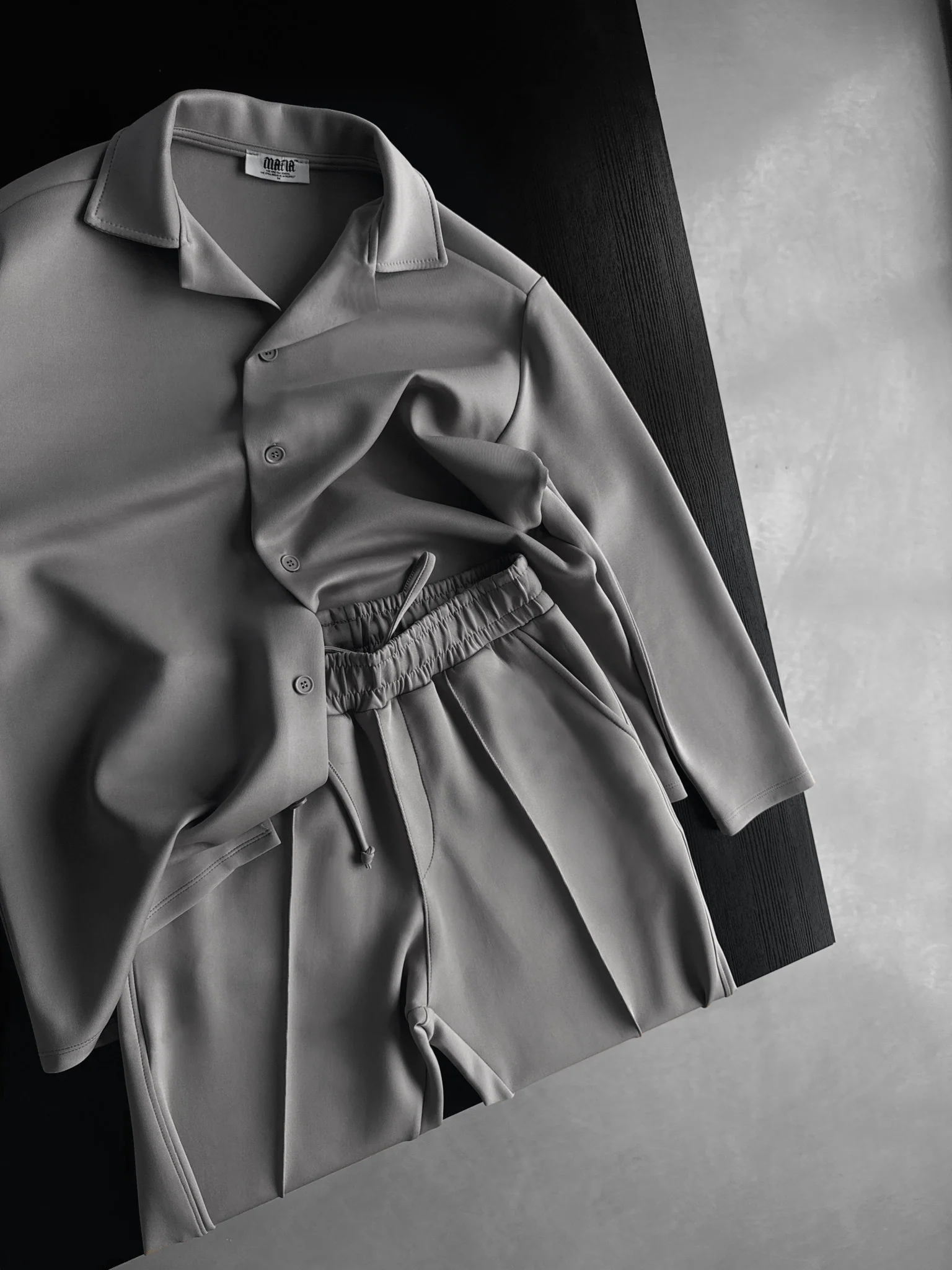 Oversize Diver Long Sleeve Shirt - Grey