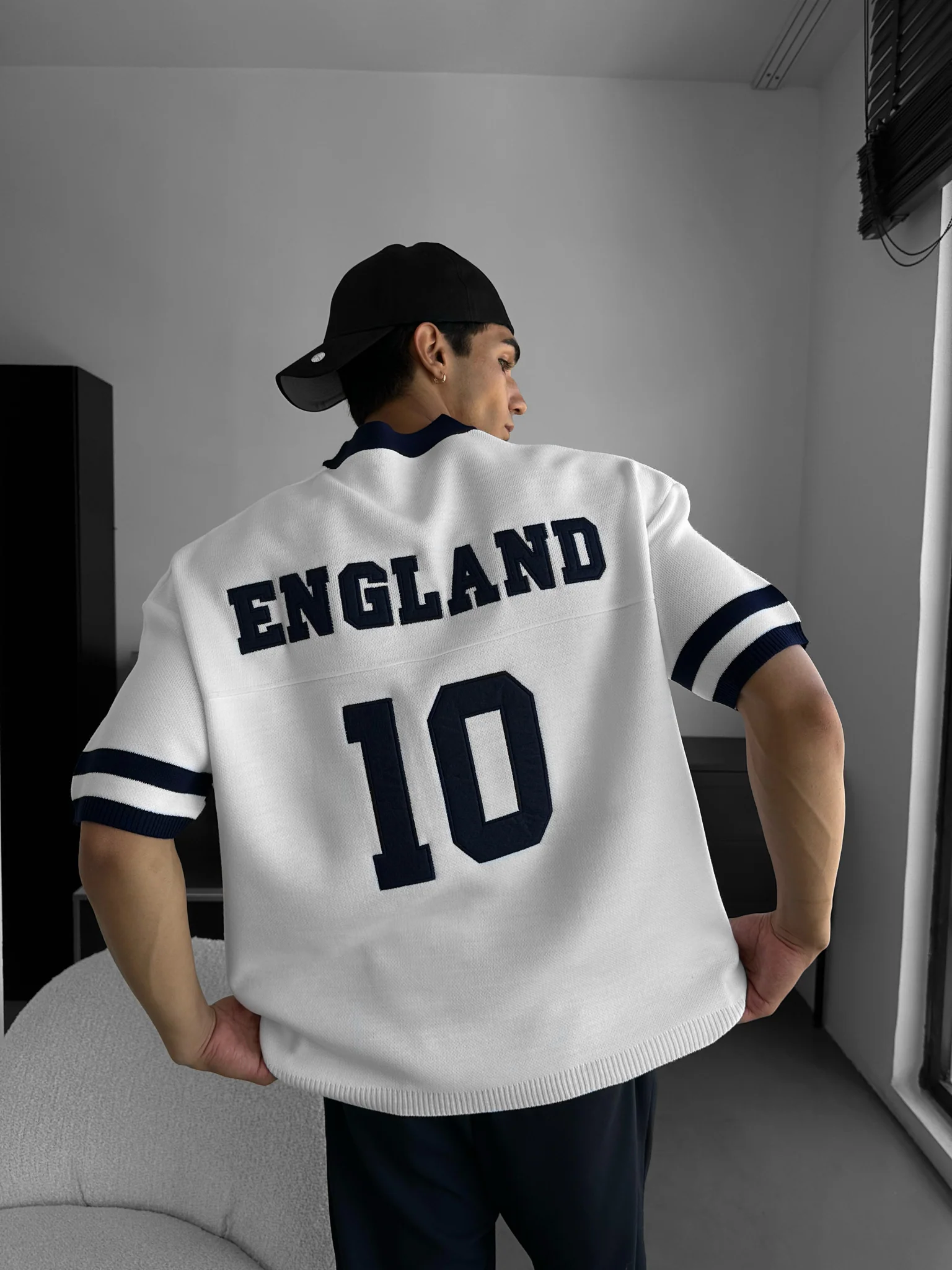 Oversize England Knit T-shirt - White