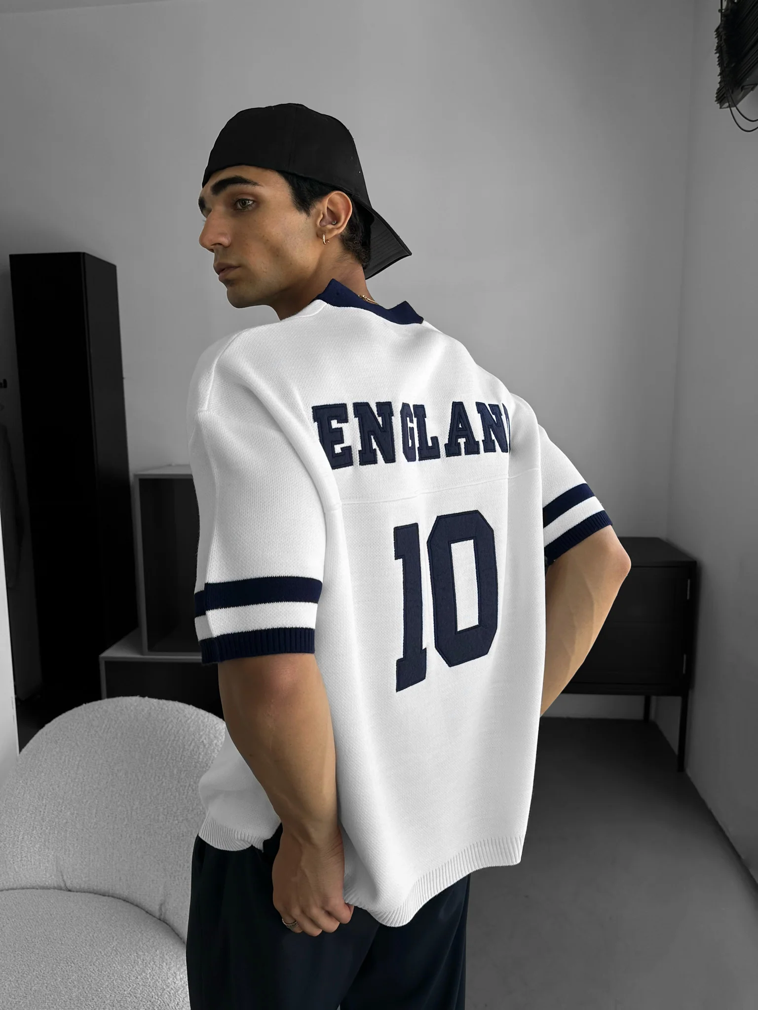 Oversize England Knit T-shirt - White - Image 3
