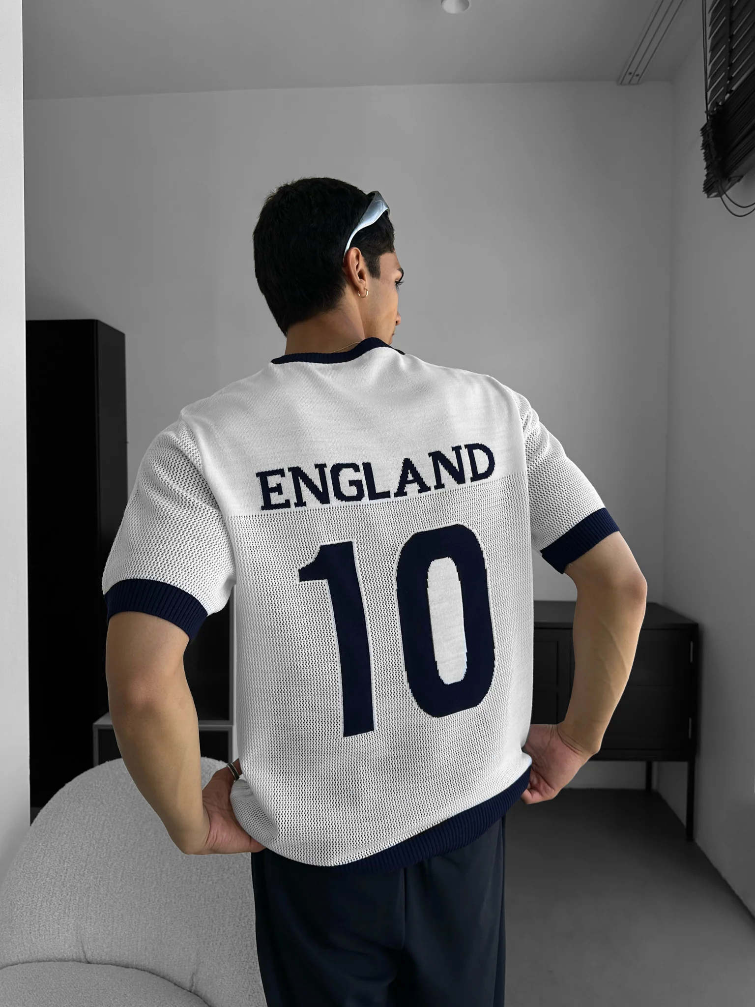 Oversize England Knit T-shirt - White - Image 3