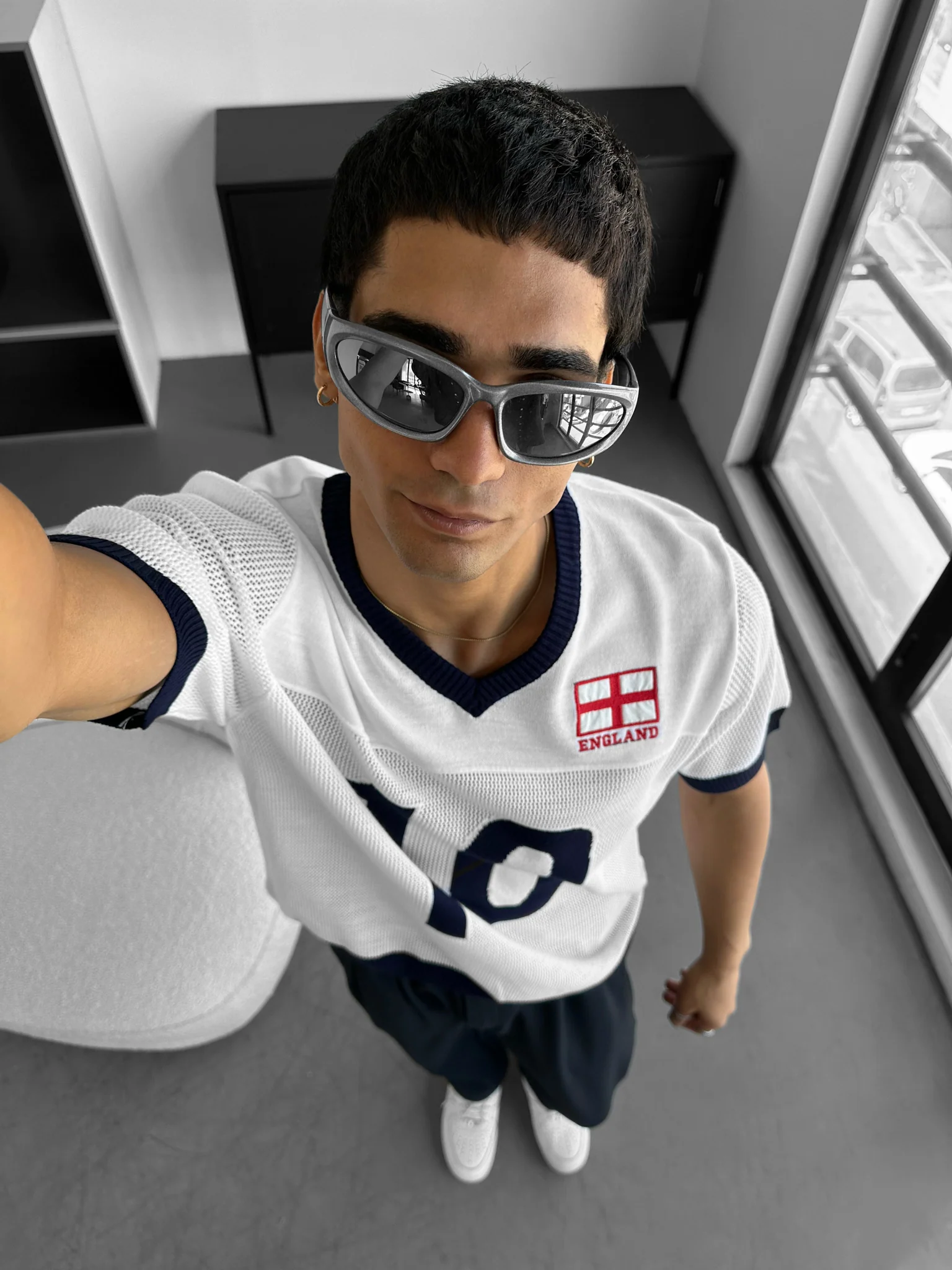 Oversize England Knit T-shirt - White - Image 4