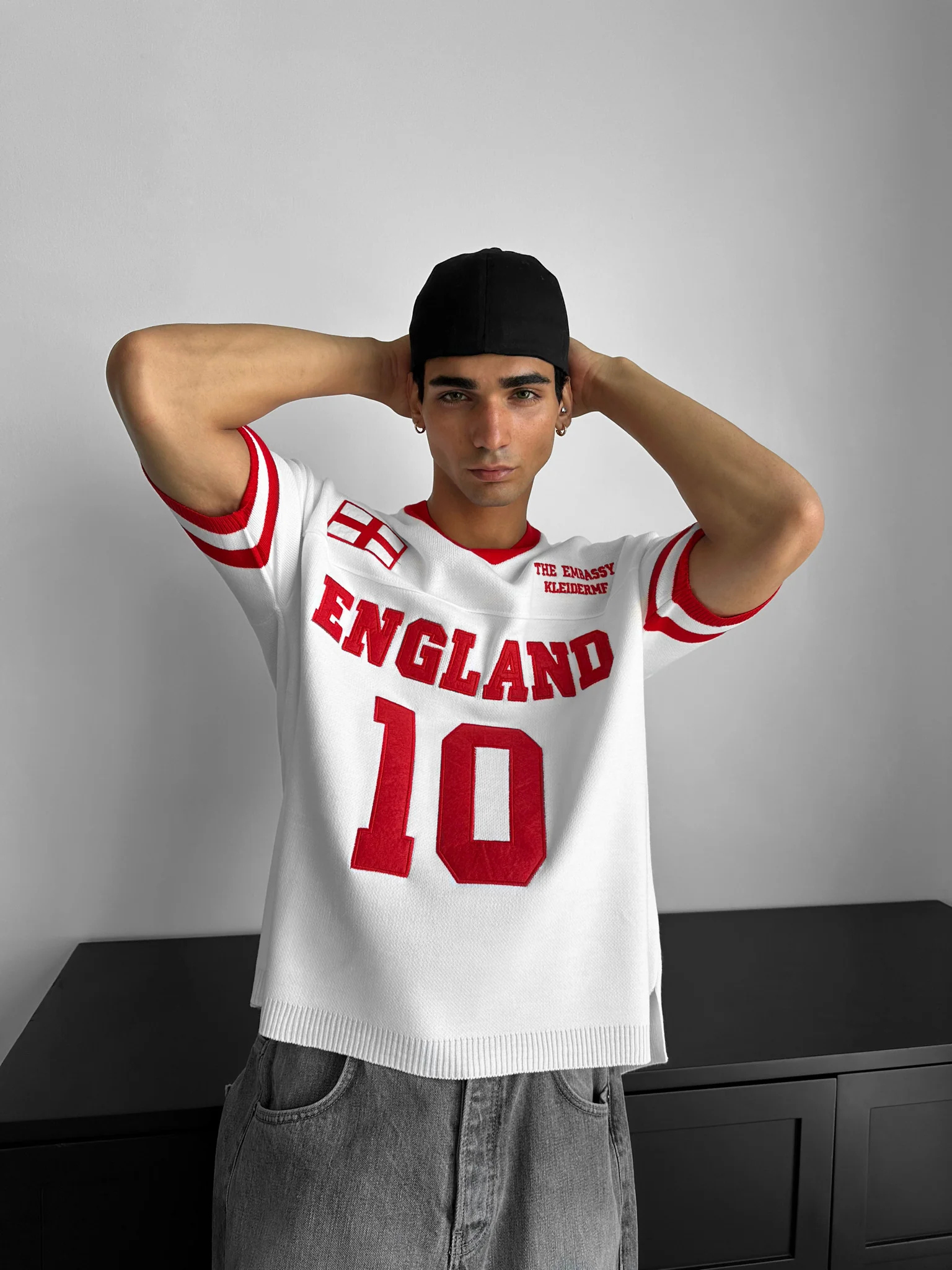 Oversize England Knit T-shirt - White - Image 2