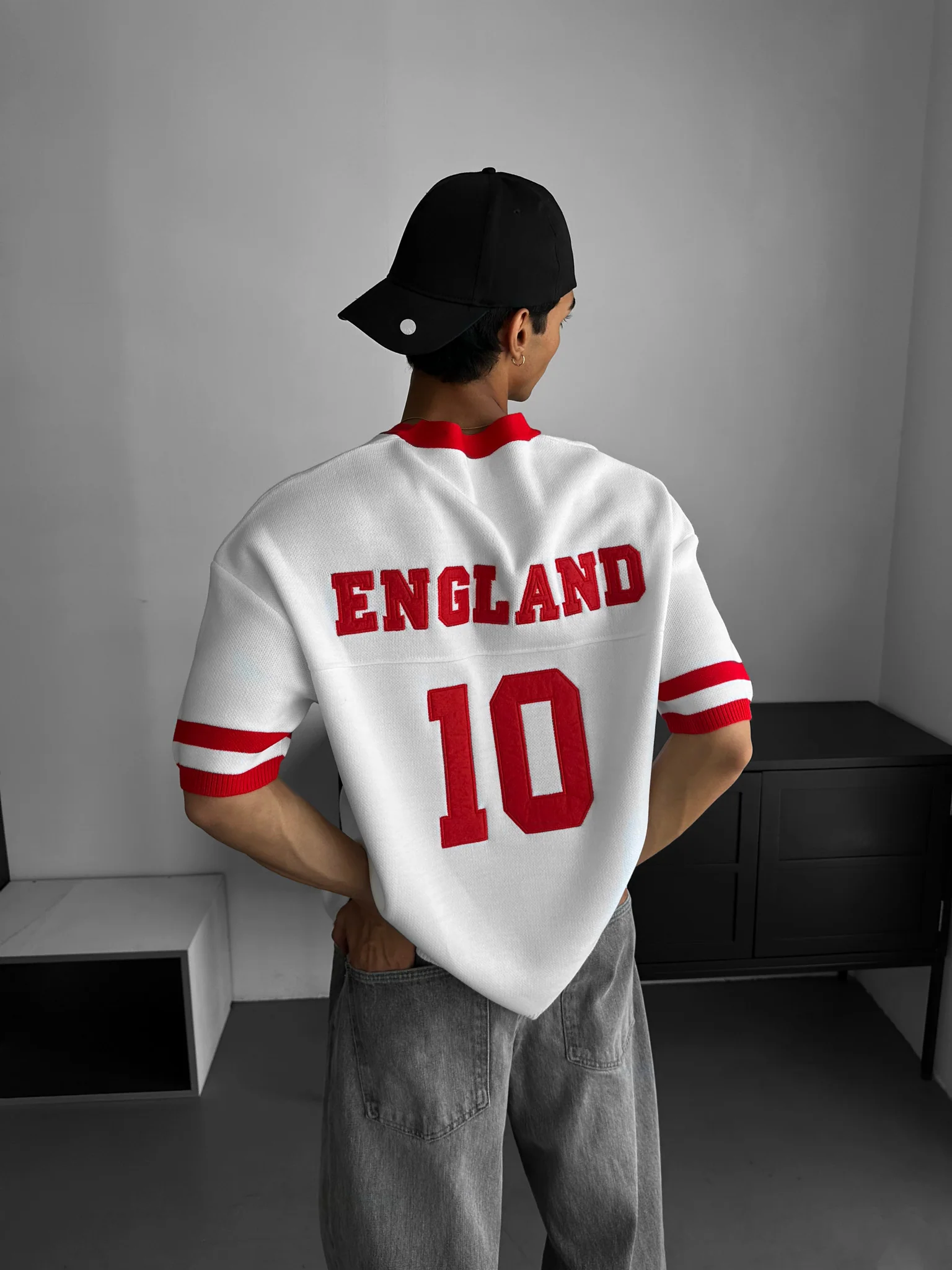 Oversize England Knit T-shirt - White - Image 3