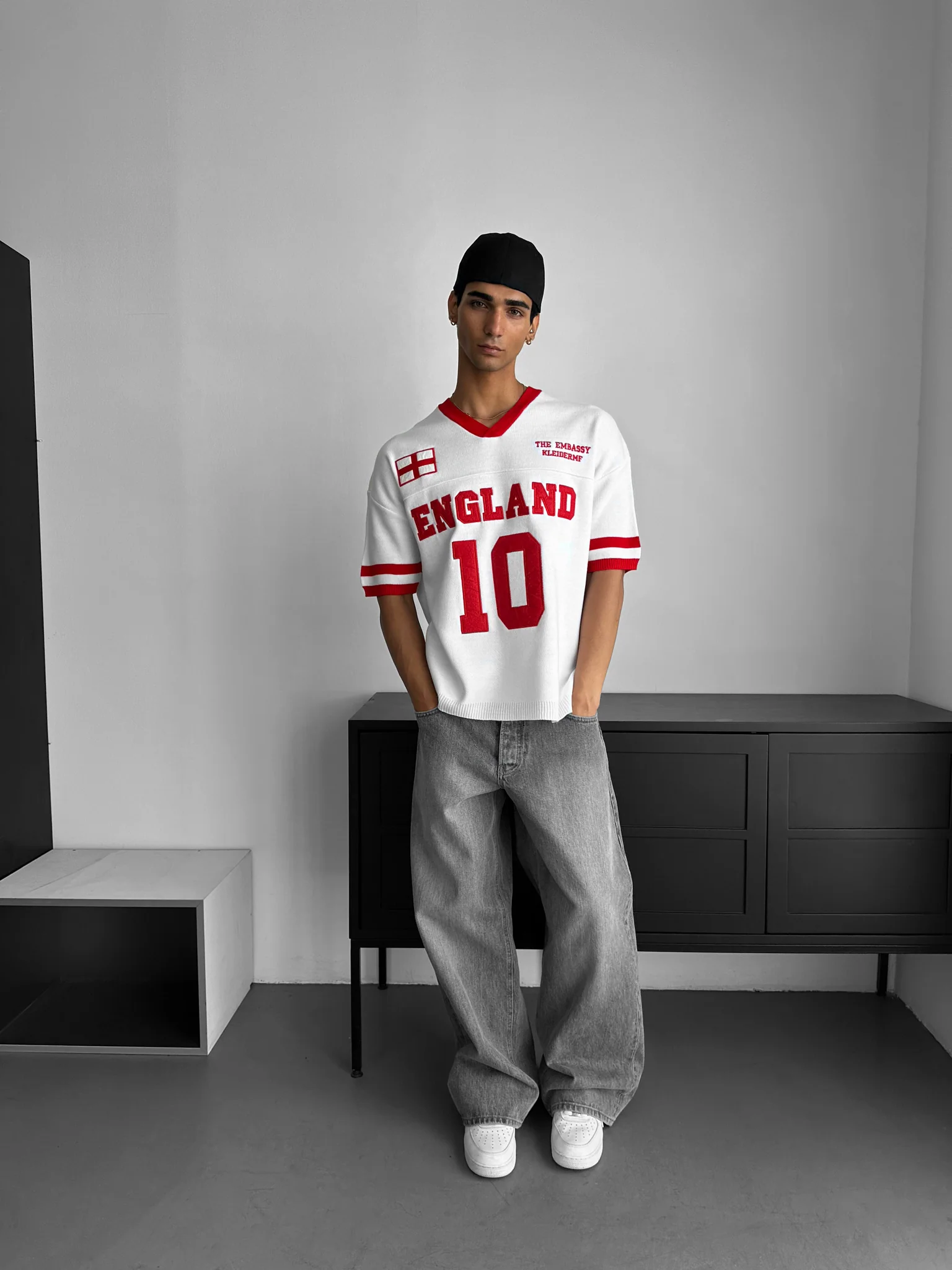 Oversize England Knit T-shirt - White - Image 4