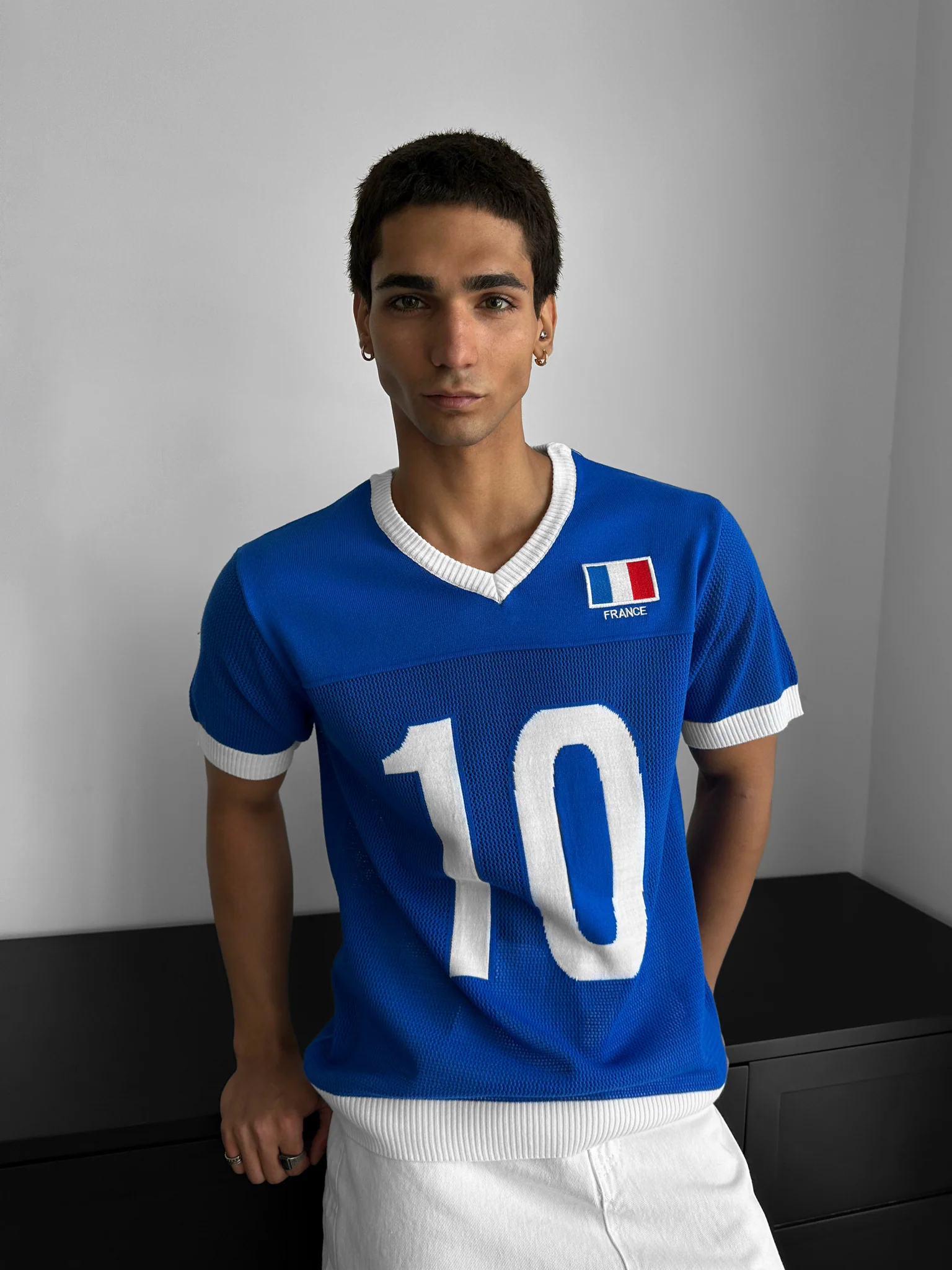 Oversize France Knit T-shirt - Sax - Image 2