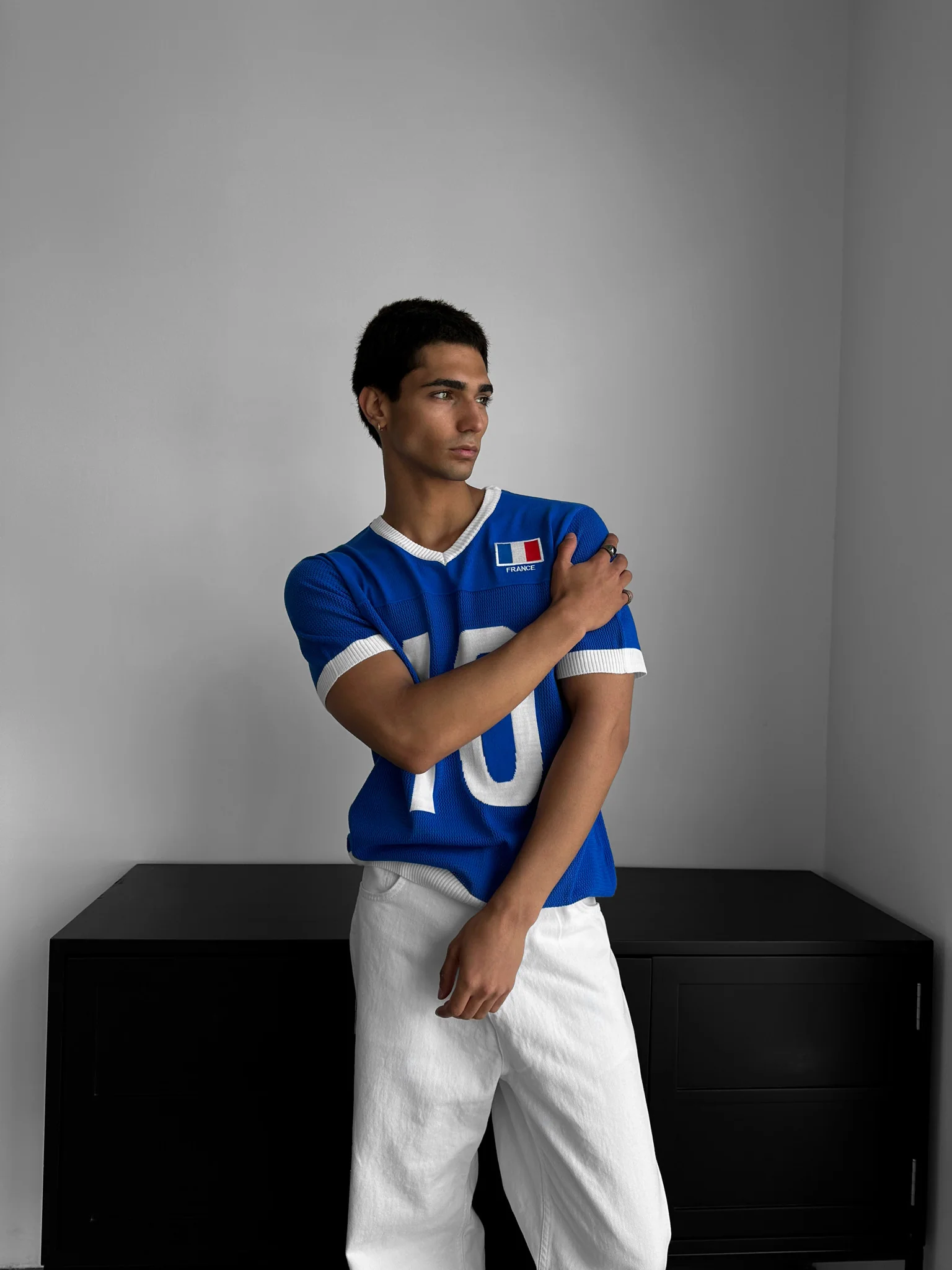 Oversize France Knit T-shirt - Sax - Image 3