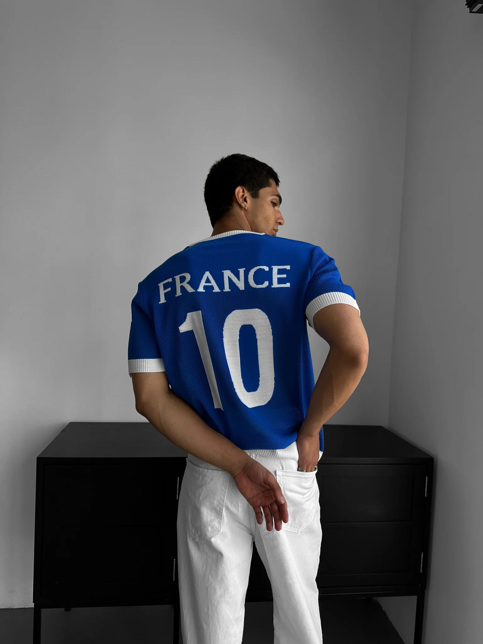 Oversize France Knit T-shirt - Sax - Image 4