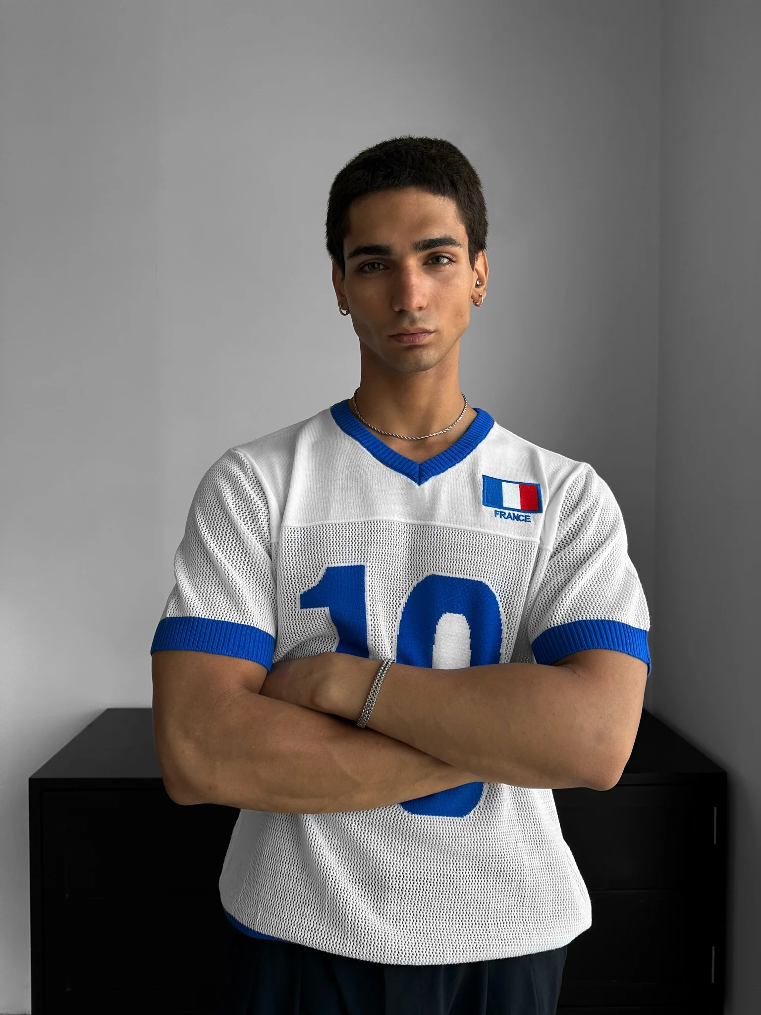 Oversize France Knit T-shirt - White