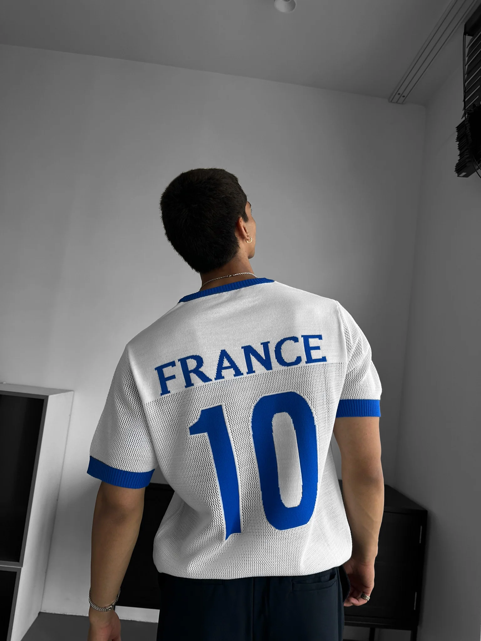 Oversize France Knit T-shirt - White - Image 2