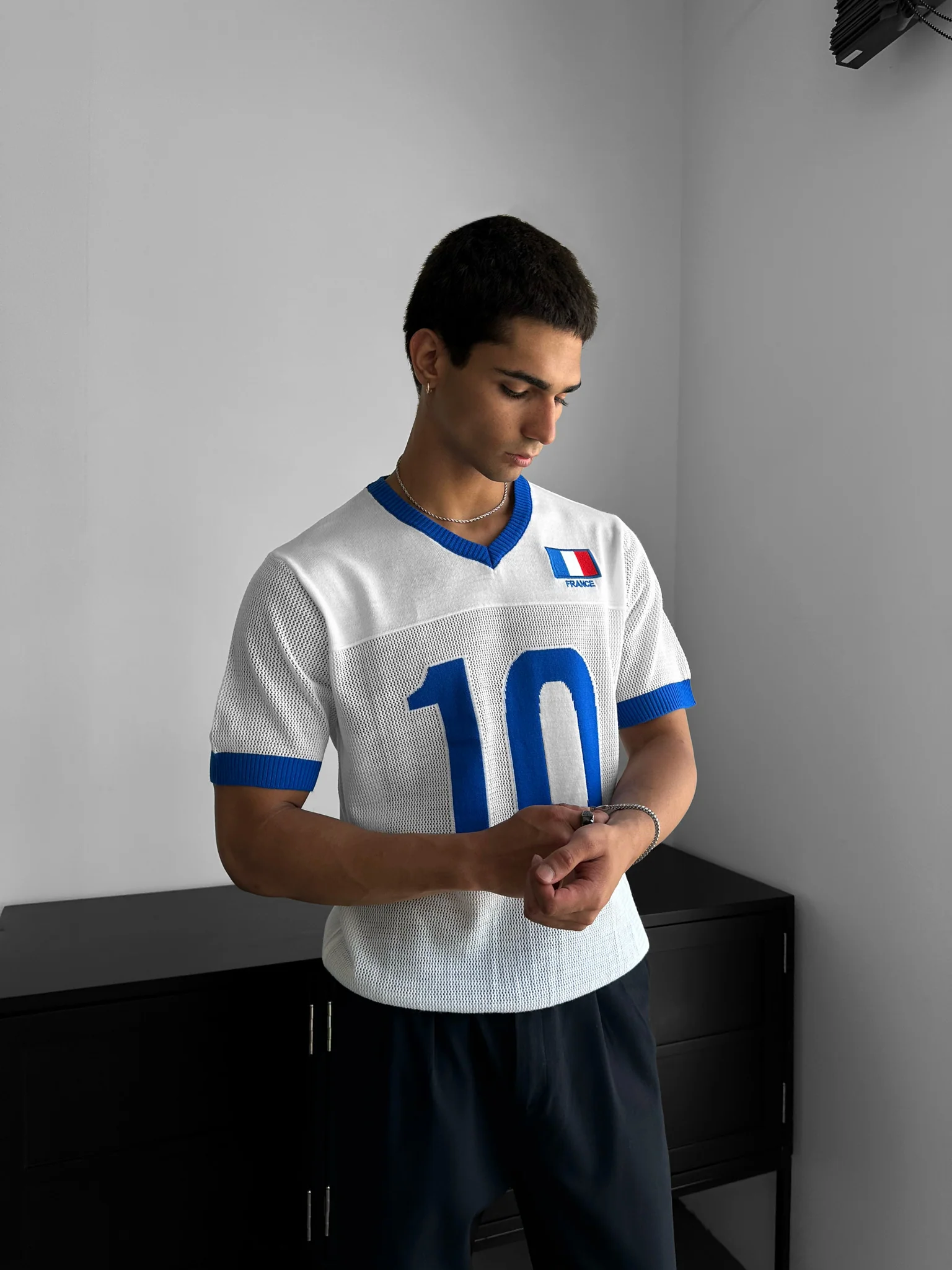 Oversize France Knit T-shirt - White - Image 3