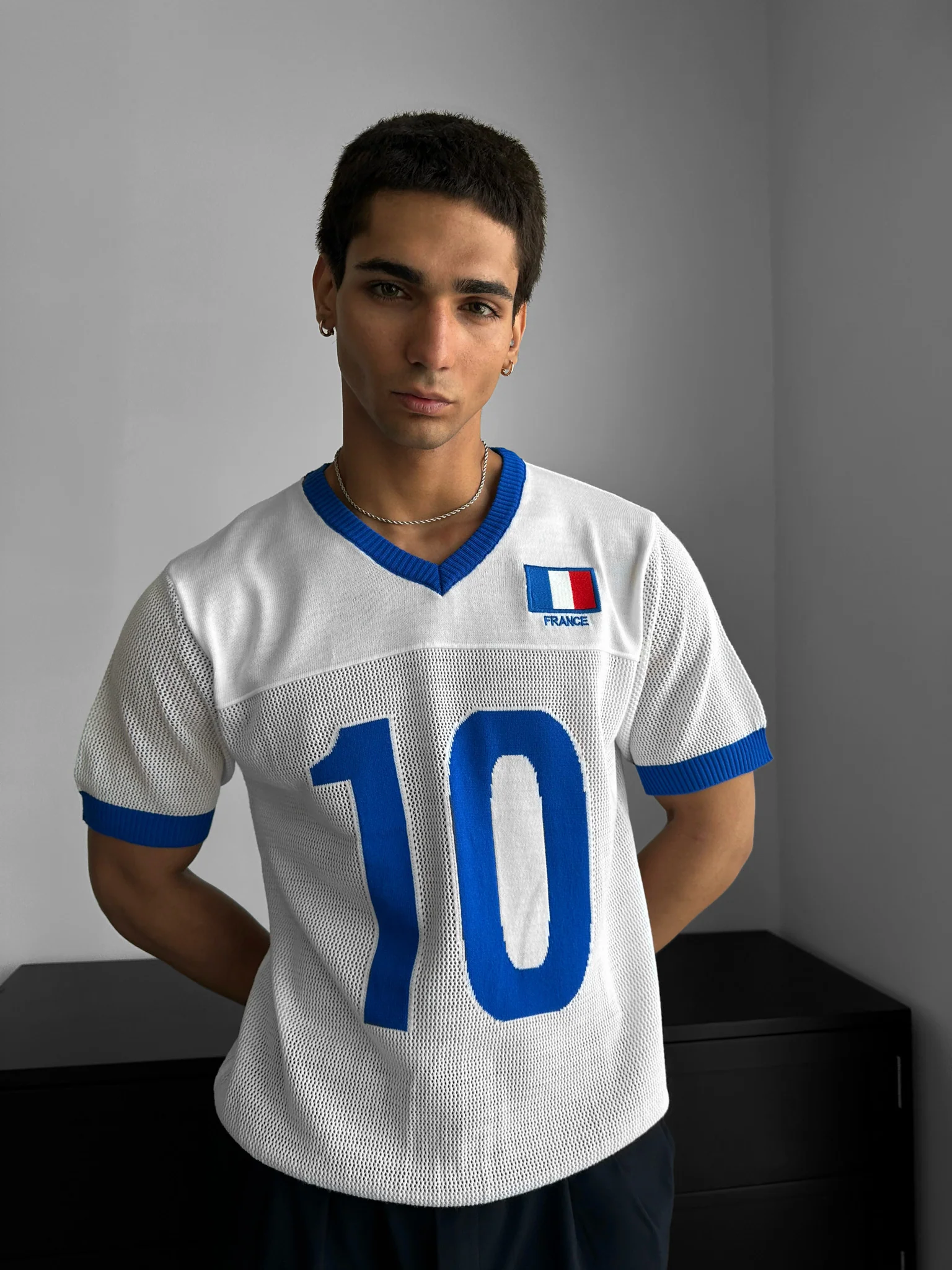 Oversize France Knit T-shirt - White - Image 4