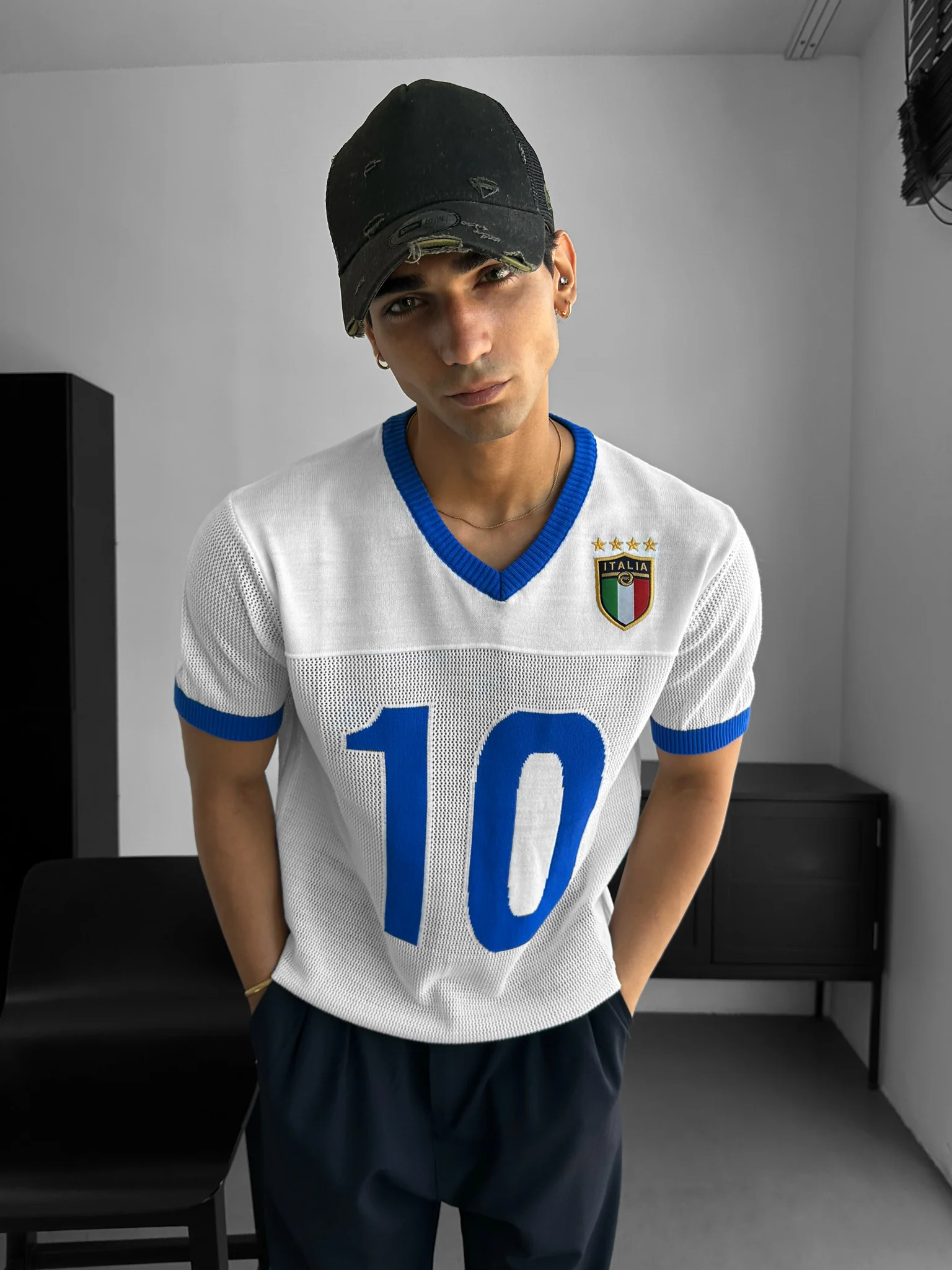 Oversize Italy Knit T-shirt - White - Image 3