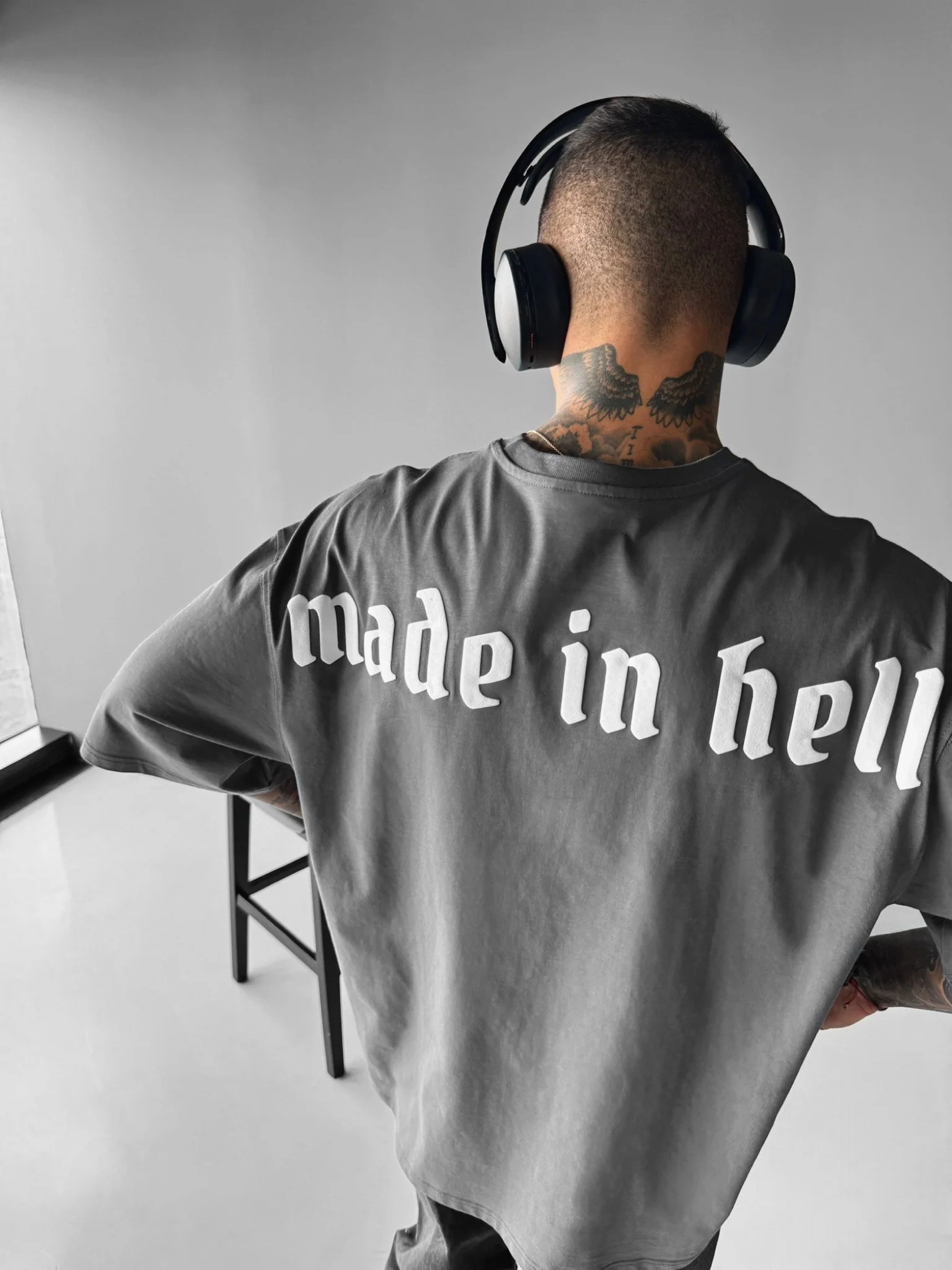Oversize Made in Hell T-shirt - Anthracite