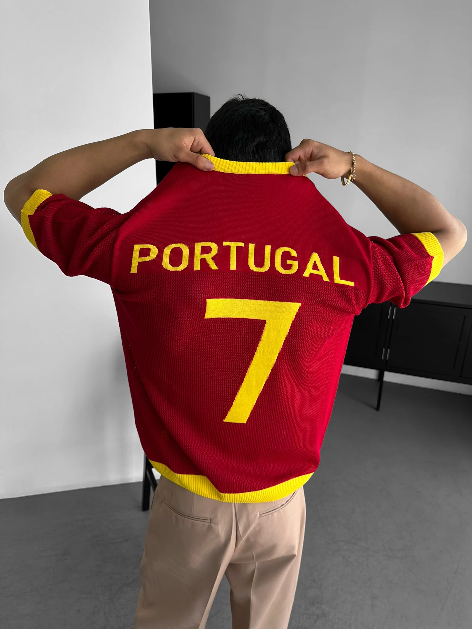 Oversize Portugal Knit T-shirt - Red - Image 2