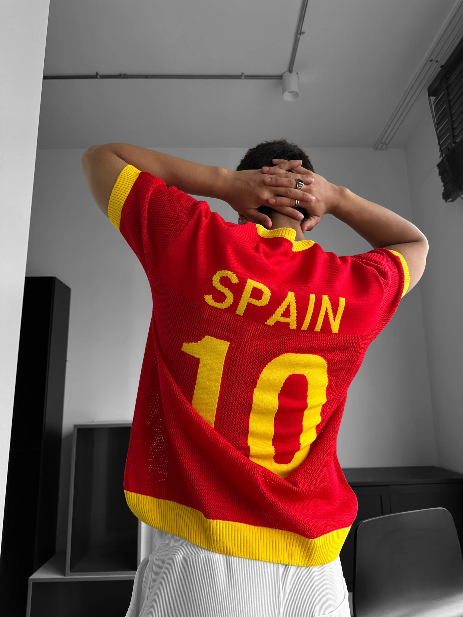 Oversize Spain Knit T-shirt - Red - Image 4