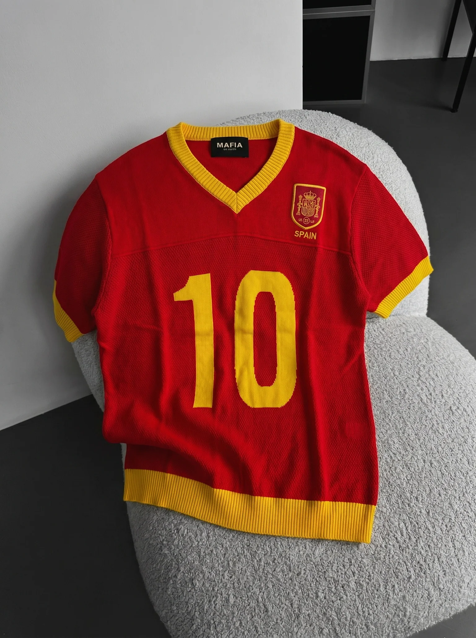 Oversize Spain Knit T-shirt - Red - Image 5