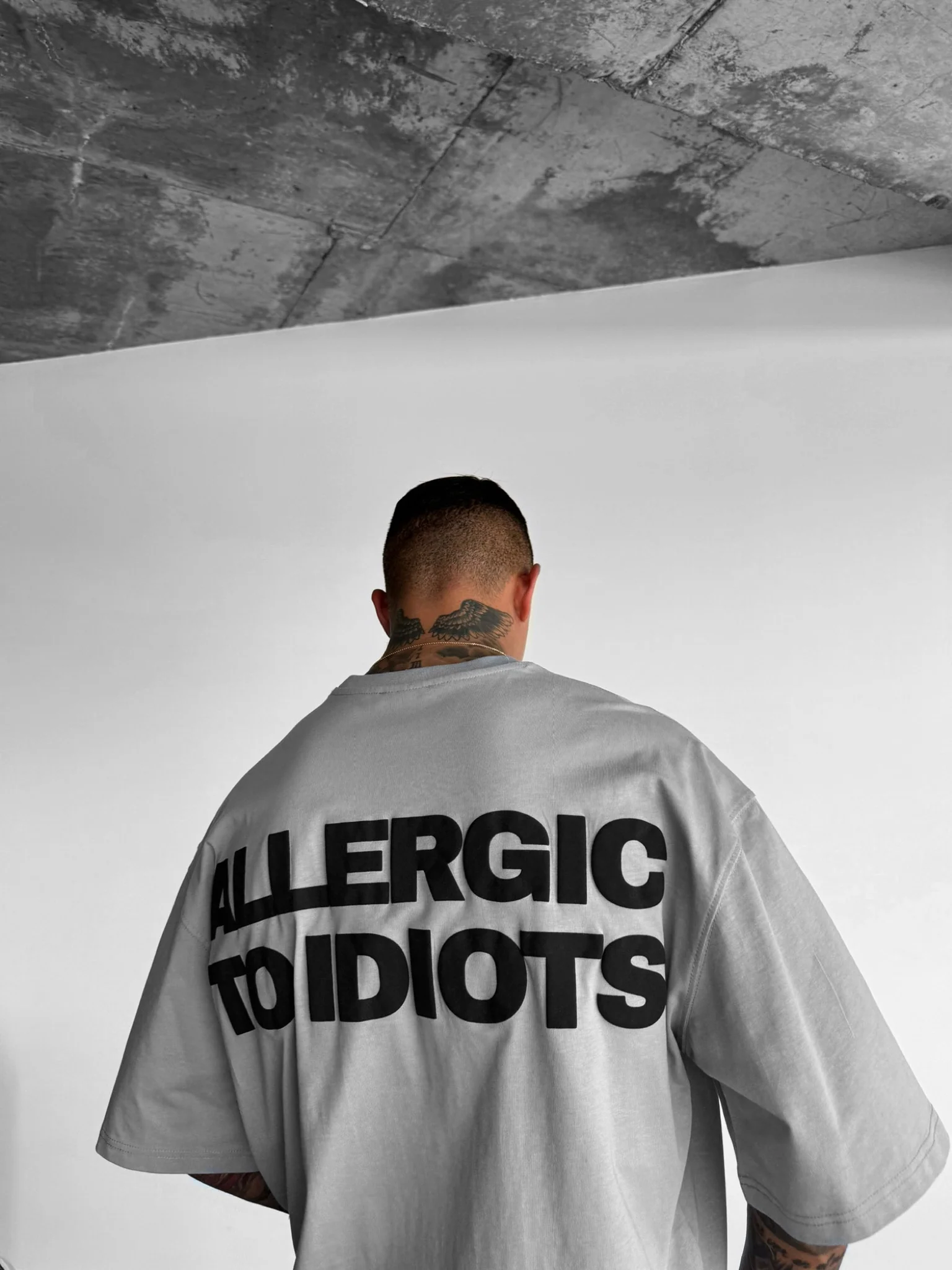 Oversize Statement T-shirt - Grey - Image 3