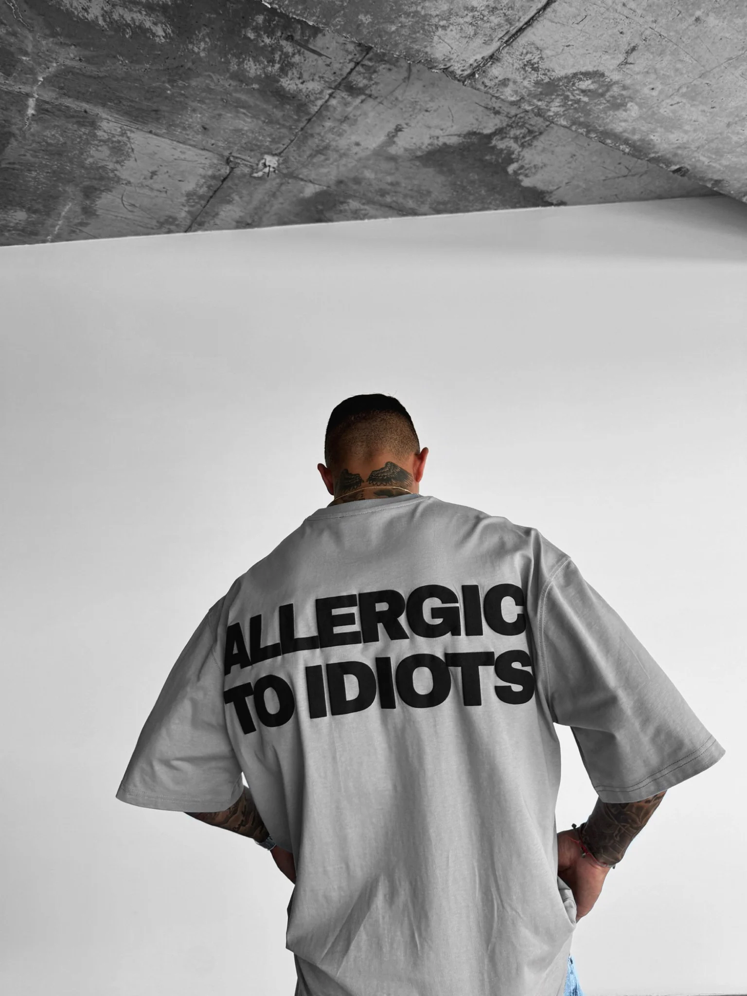 Oversize Statement T-shirt - Grey - Image 5