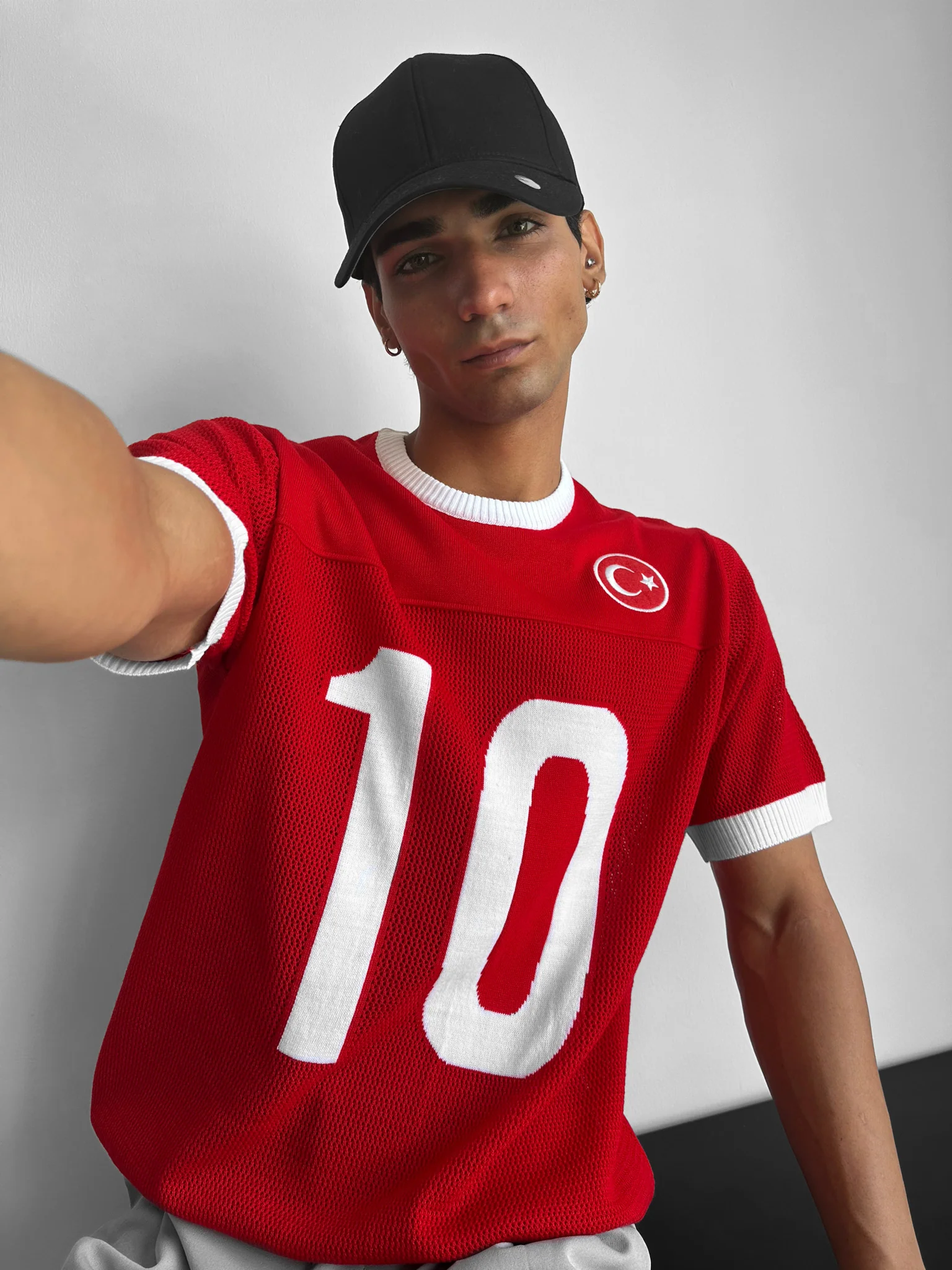 Oversize Türkiye Knit T-shirt - Red - Image 4