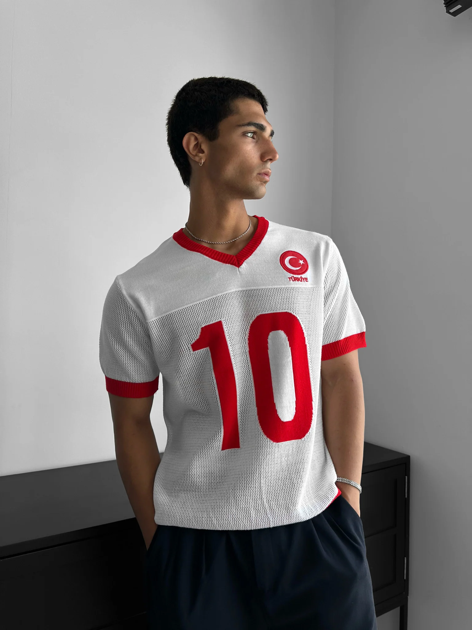Oversize Türkiye Knit T-shirt - White