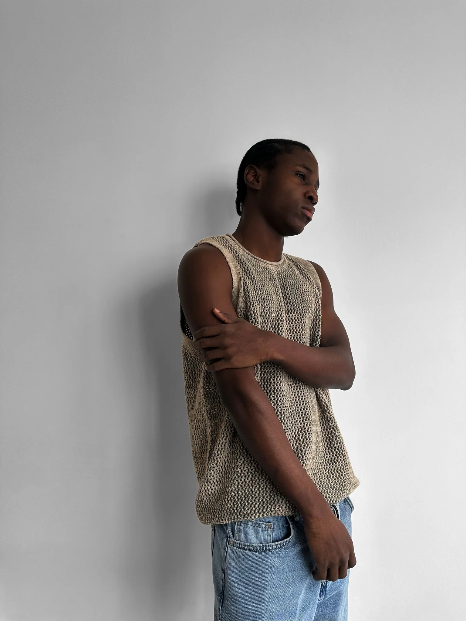 Oversize Washed Knit Tanktop - Stone