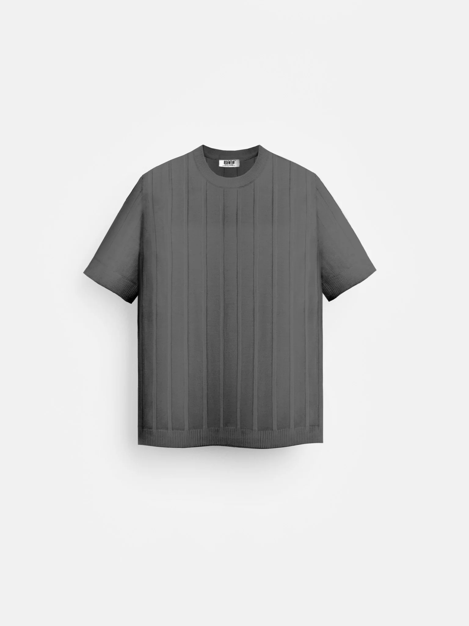 Oversize Wide Ribbed T-Shirt - Dark Grey