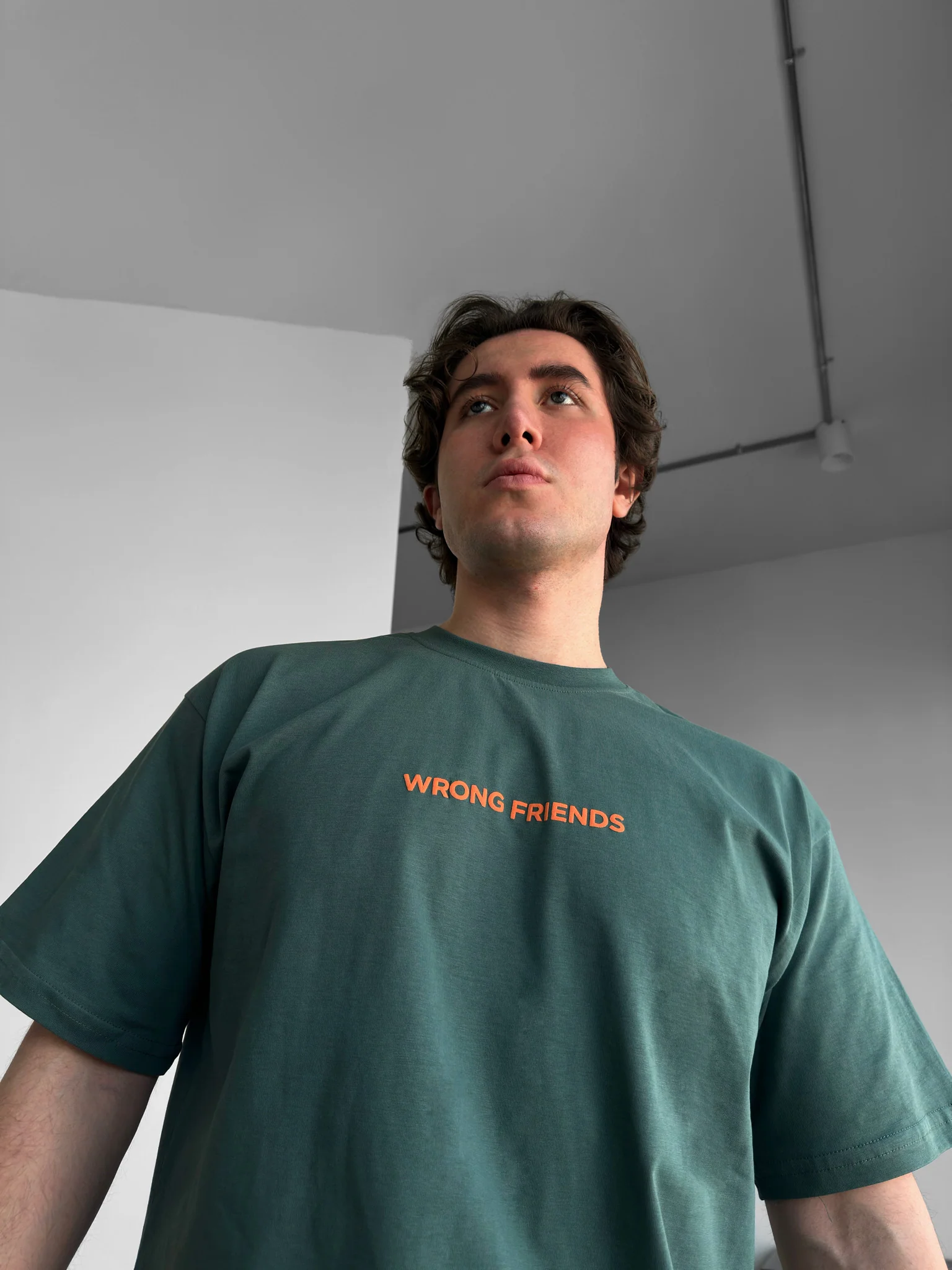 Oversize Wrong Friends T-shirt - Khaki - Image 3
