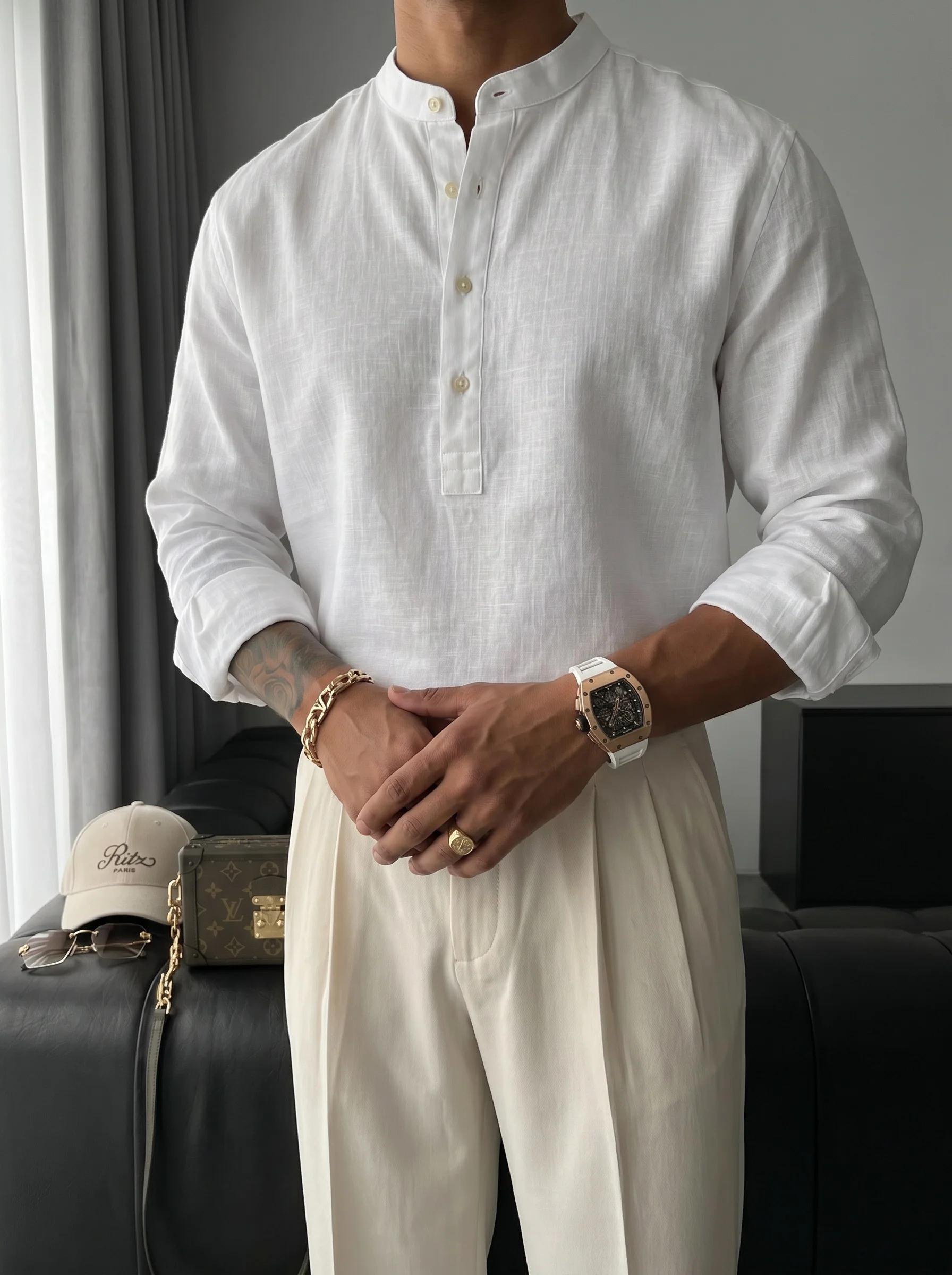 Regular Fit Cotton Shirt - White - Image 3