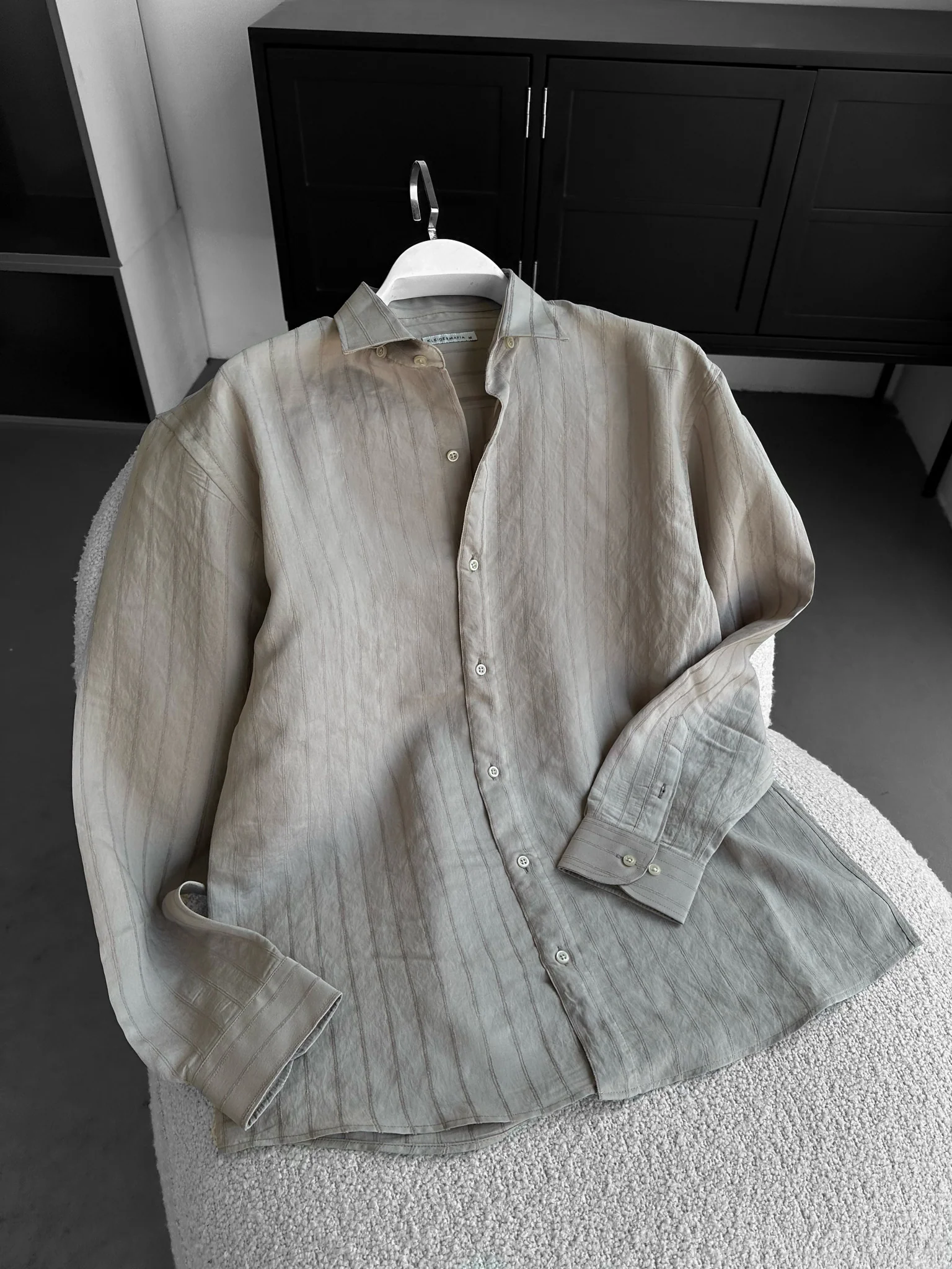 Regular Fit Striped Line Shirt - Camel - Image 2