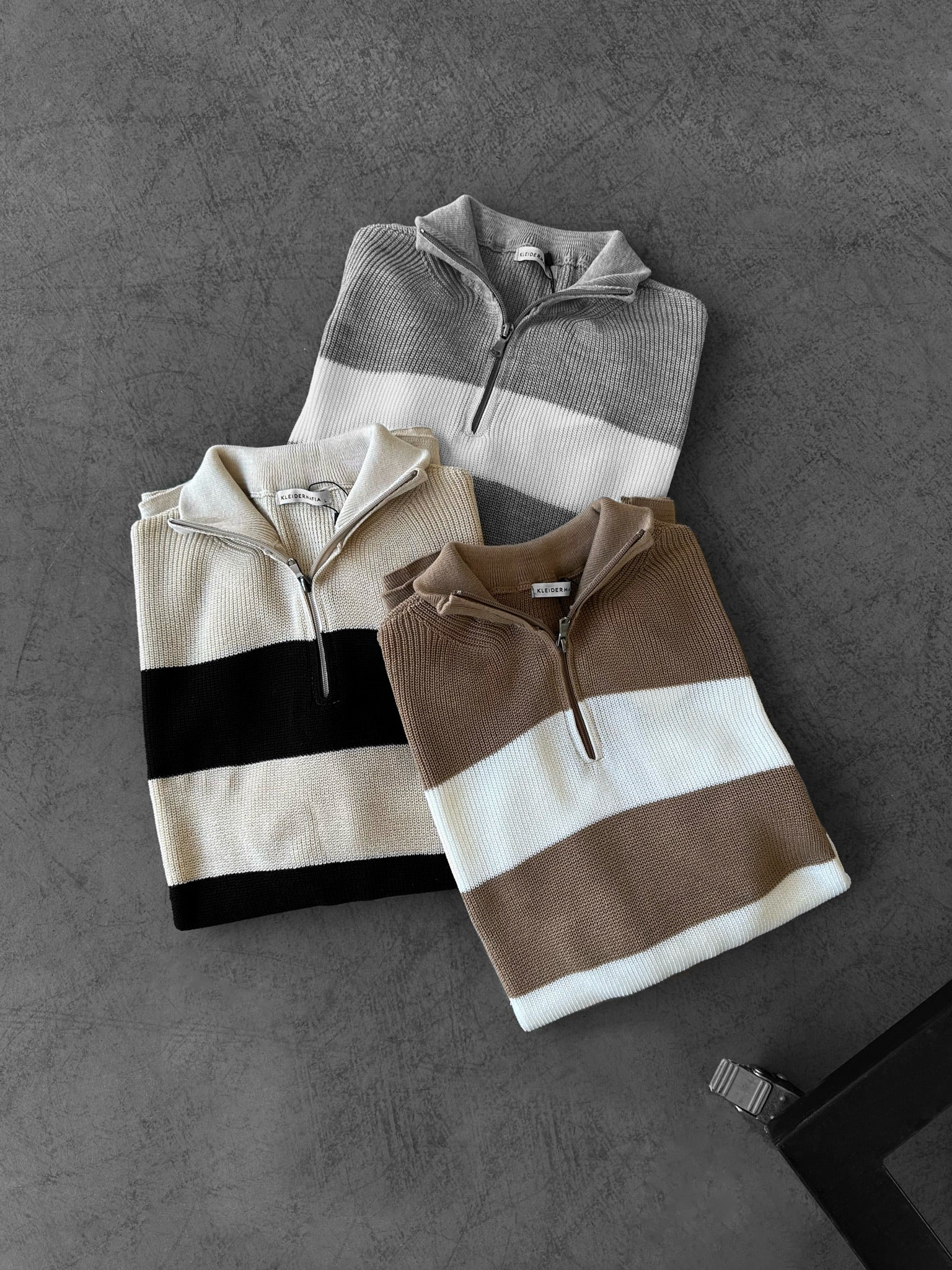 Regular Striped Knit T-shirt - Grey - Image 3